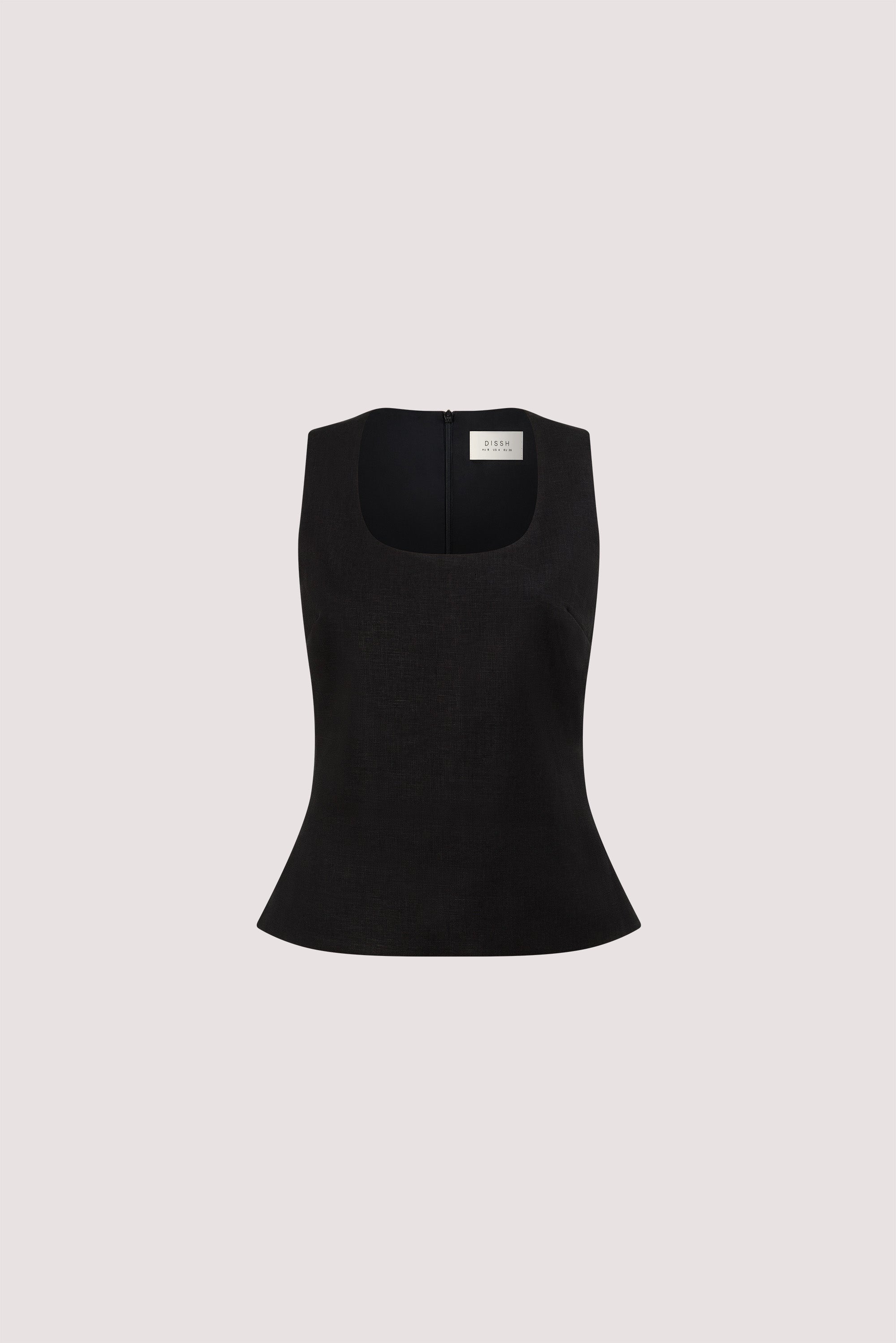 AURELI BLACK LINEN TOP