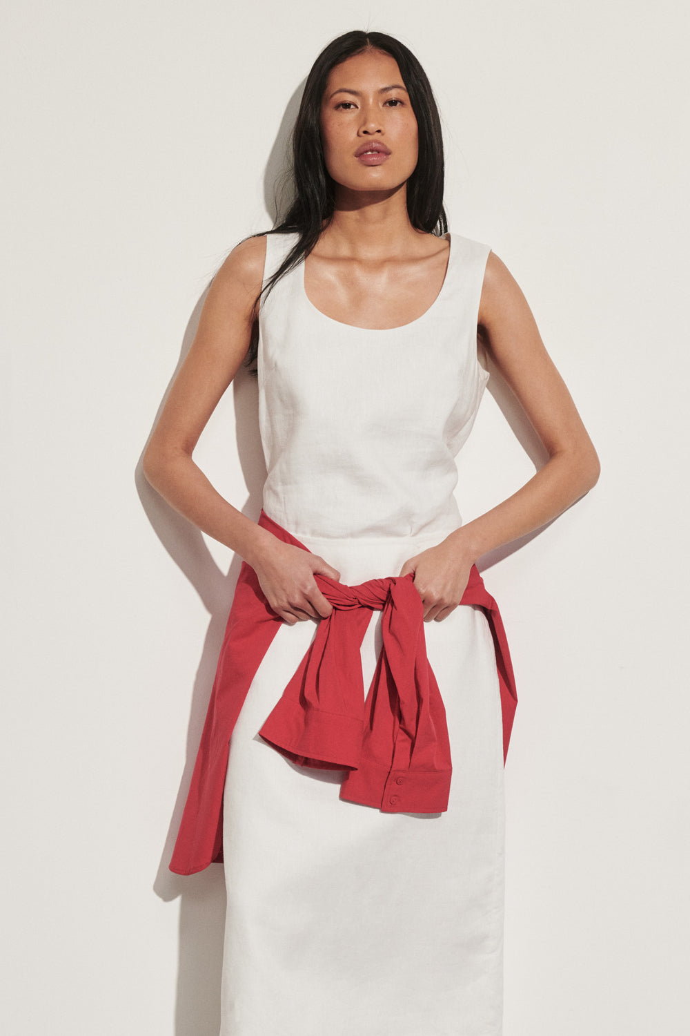 AURELI WHITE LINEN TOP