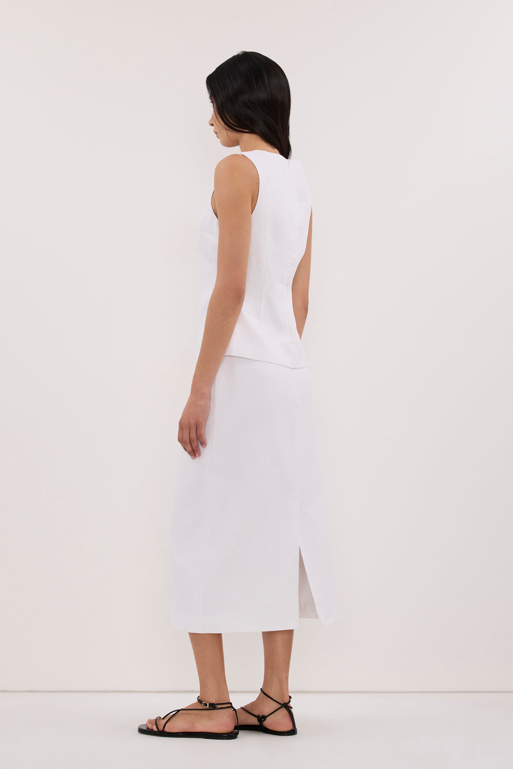 AURELI WHITE LINEN TOP