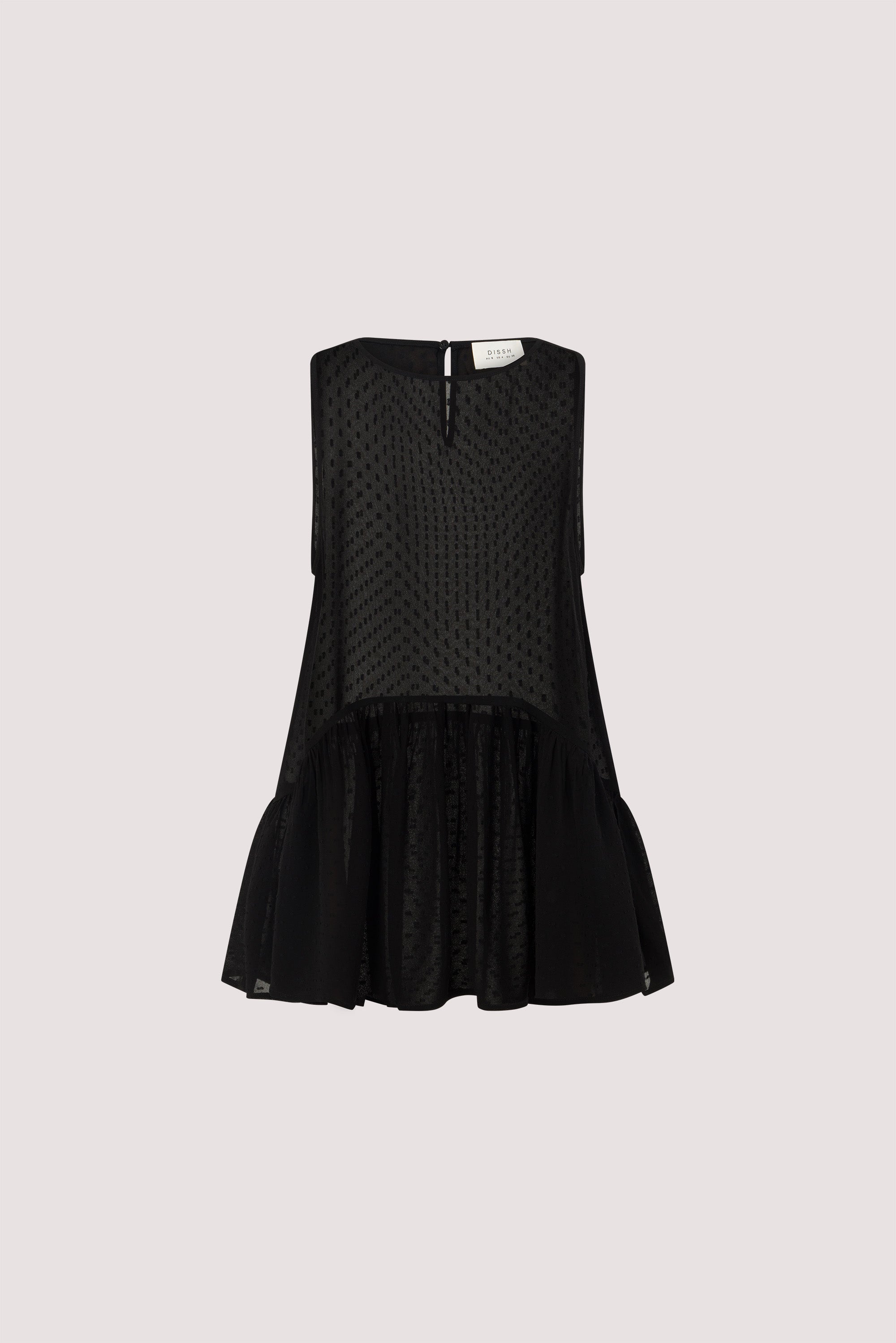 SALINA BLACK DOT DROP WAIST TOP
