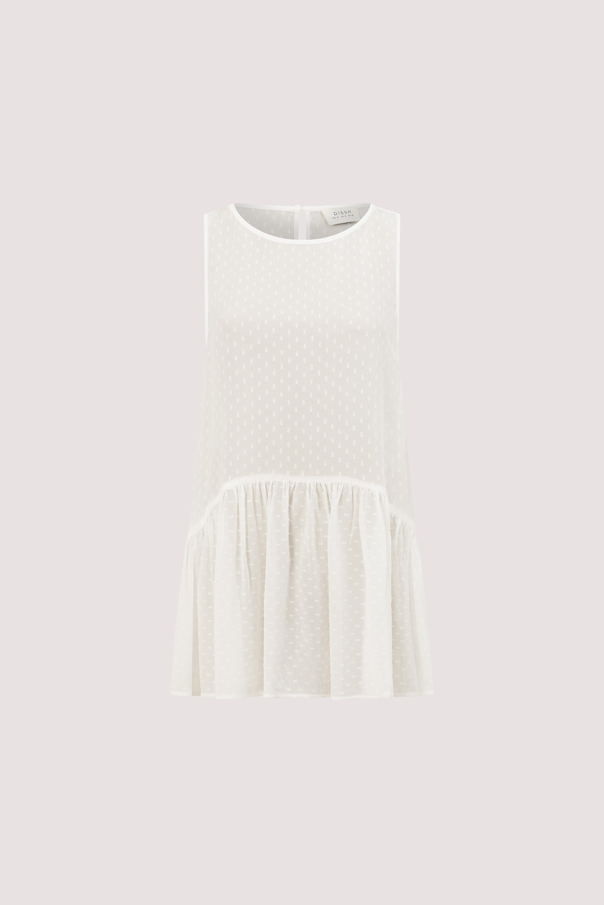 SALINA IVORY DOT DROP WAIST TOP