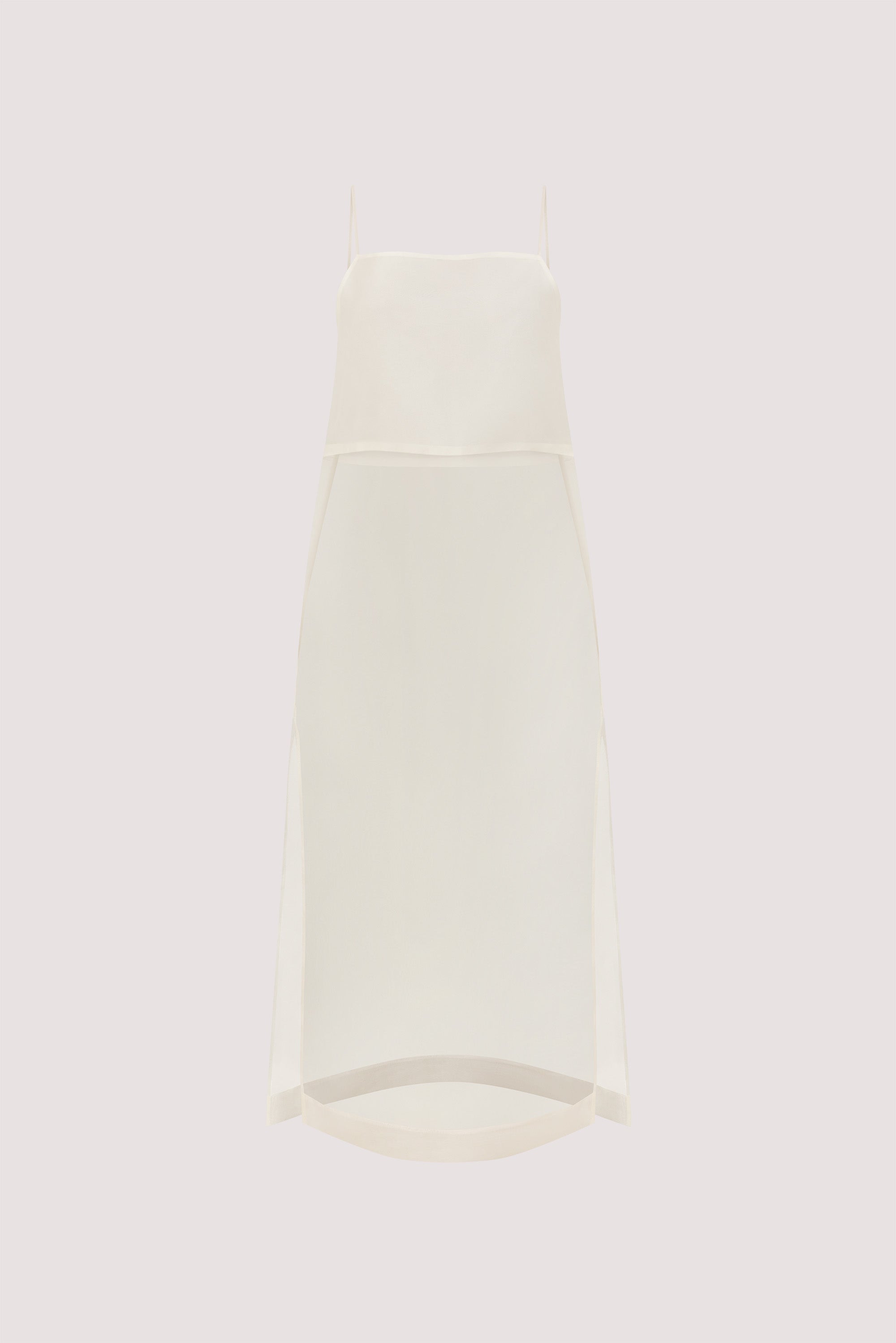 SIAN IVORY SILK ORGANZA TUNIC TOP