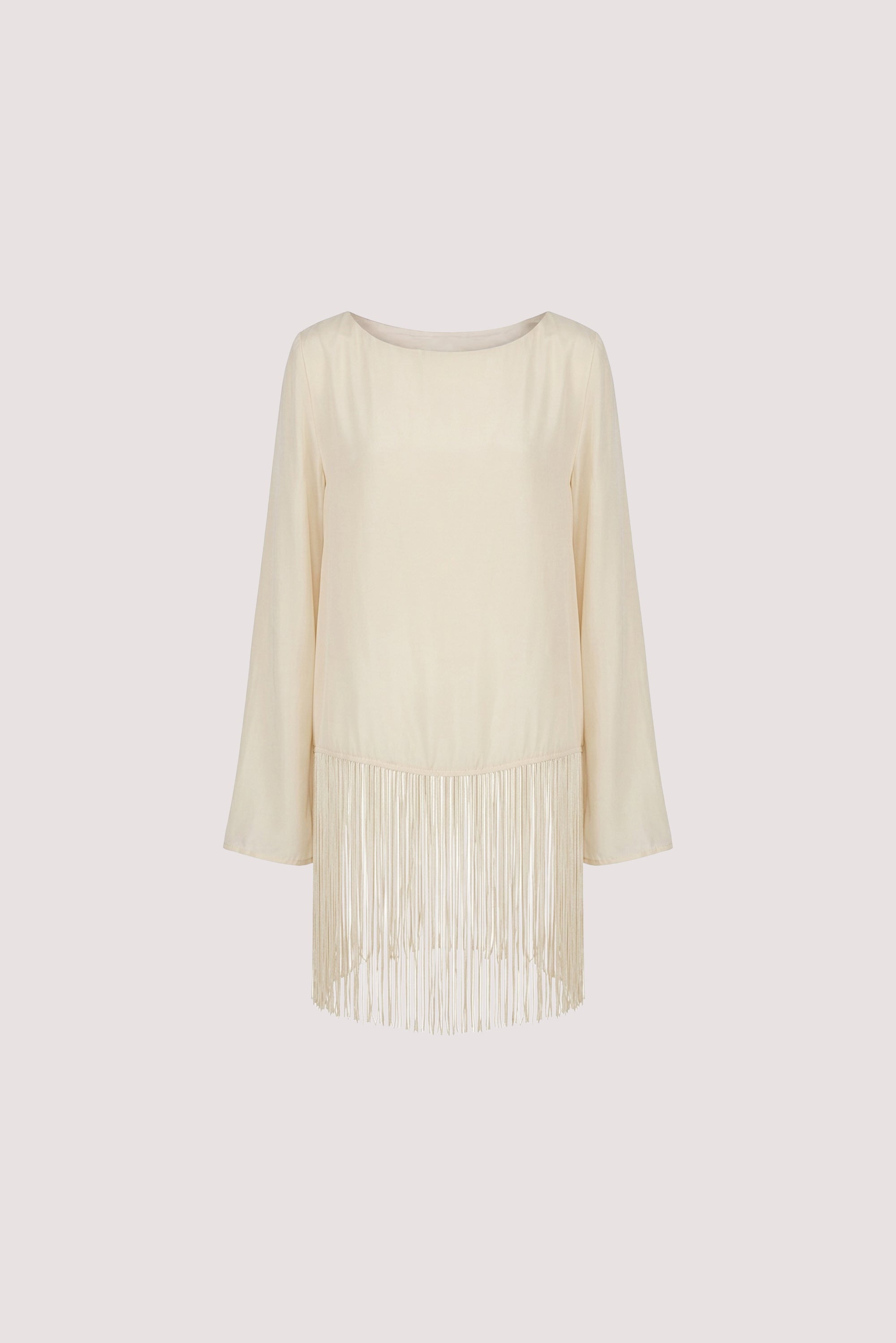 FIORA STRAW FRINGE LONG SLEEVE TOP - PRE ORDER