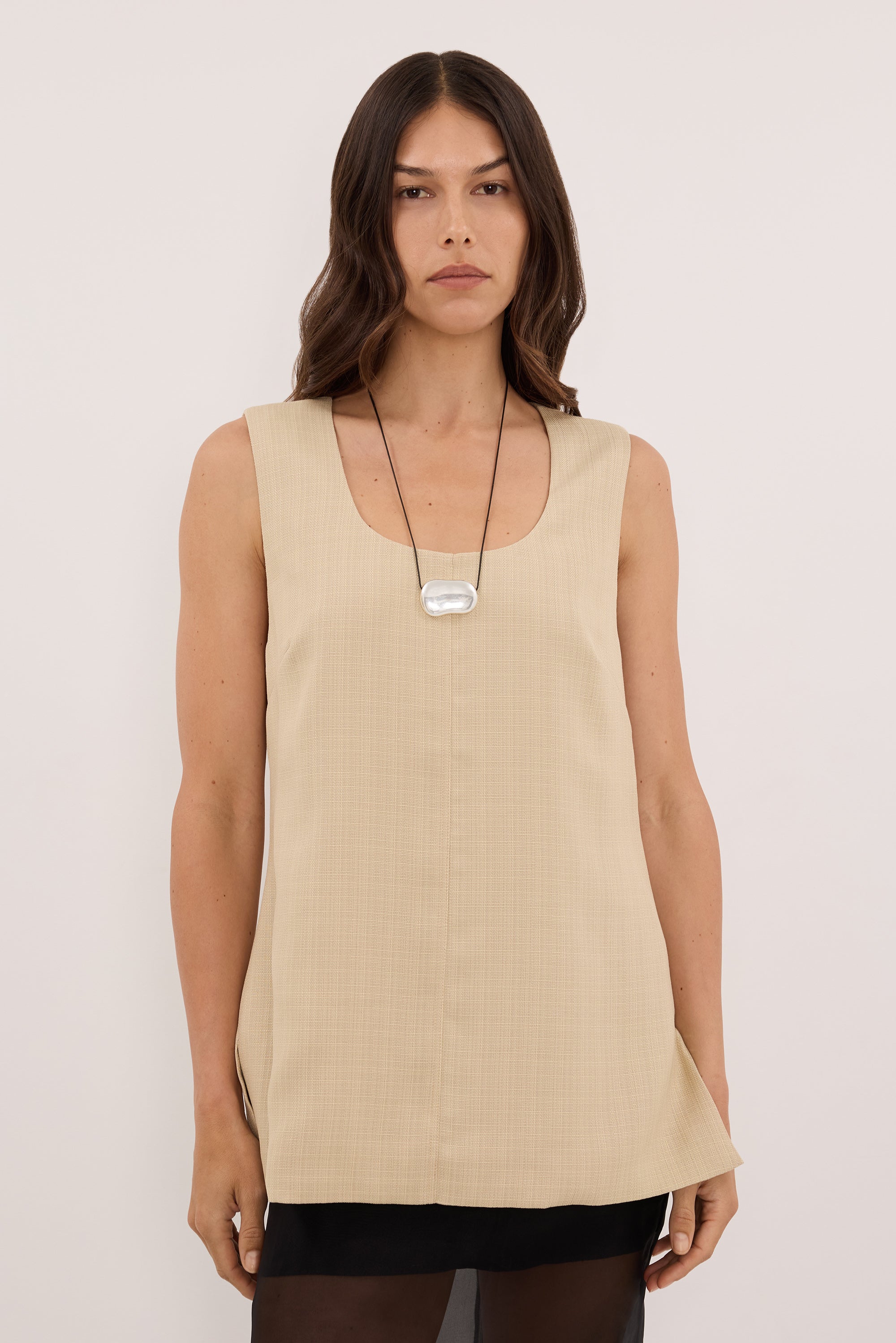 RUNA WHEAT SCOOP NECK TOP