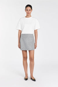 JERI SILVER WOOL MINI SKIRT