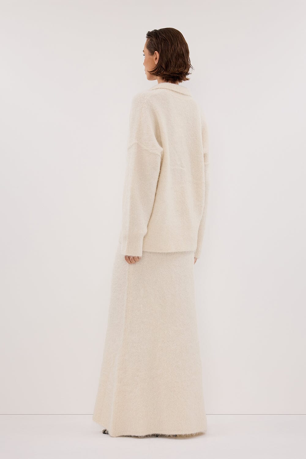 SALMA IVORY KNIT MAXI SKIRT Clothing DISSH Boutiques 