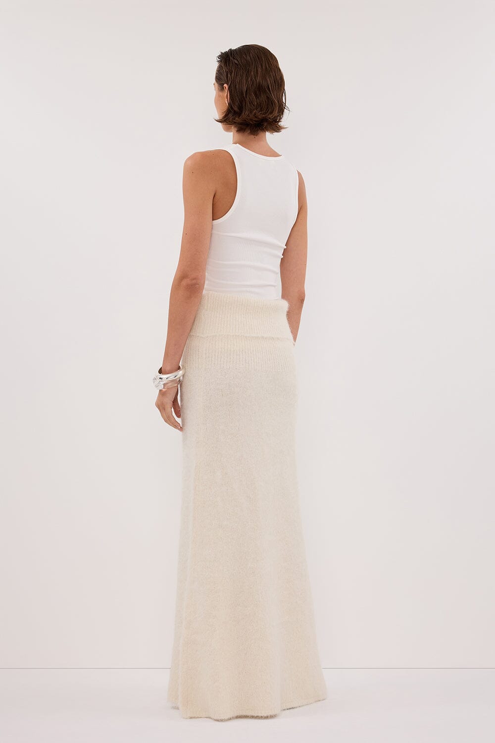 SALMA IVORY KNIT MAXI SKIRT Clothing DISSH Boutiques 