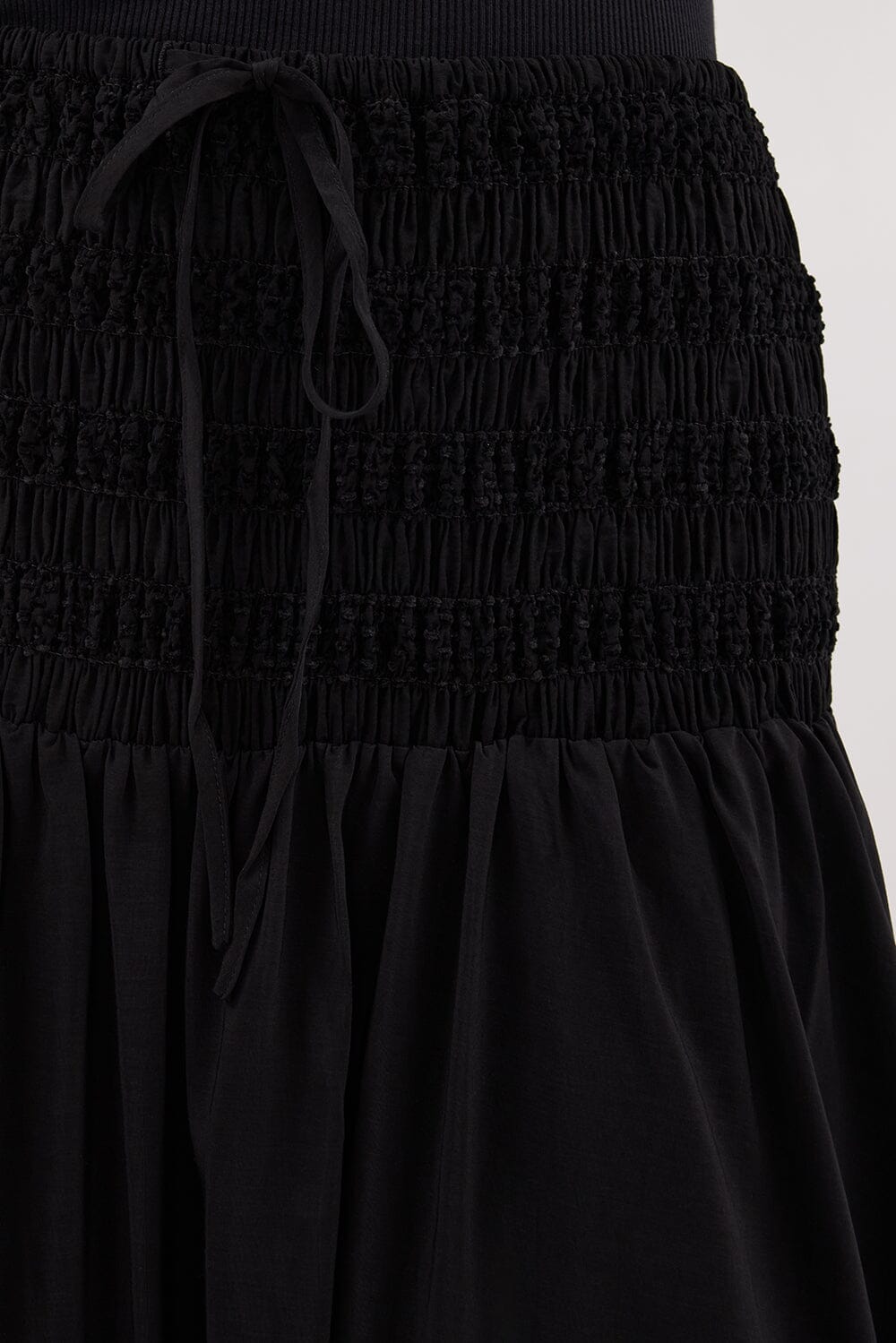 SIERRA BLACK TEXTURED MIDI SKIRT Clothing DISSH Boutiques 