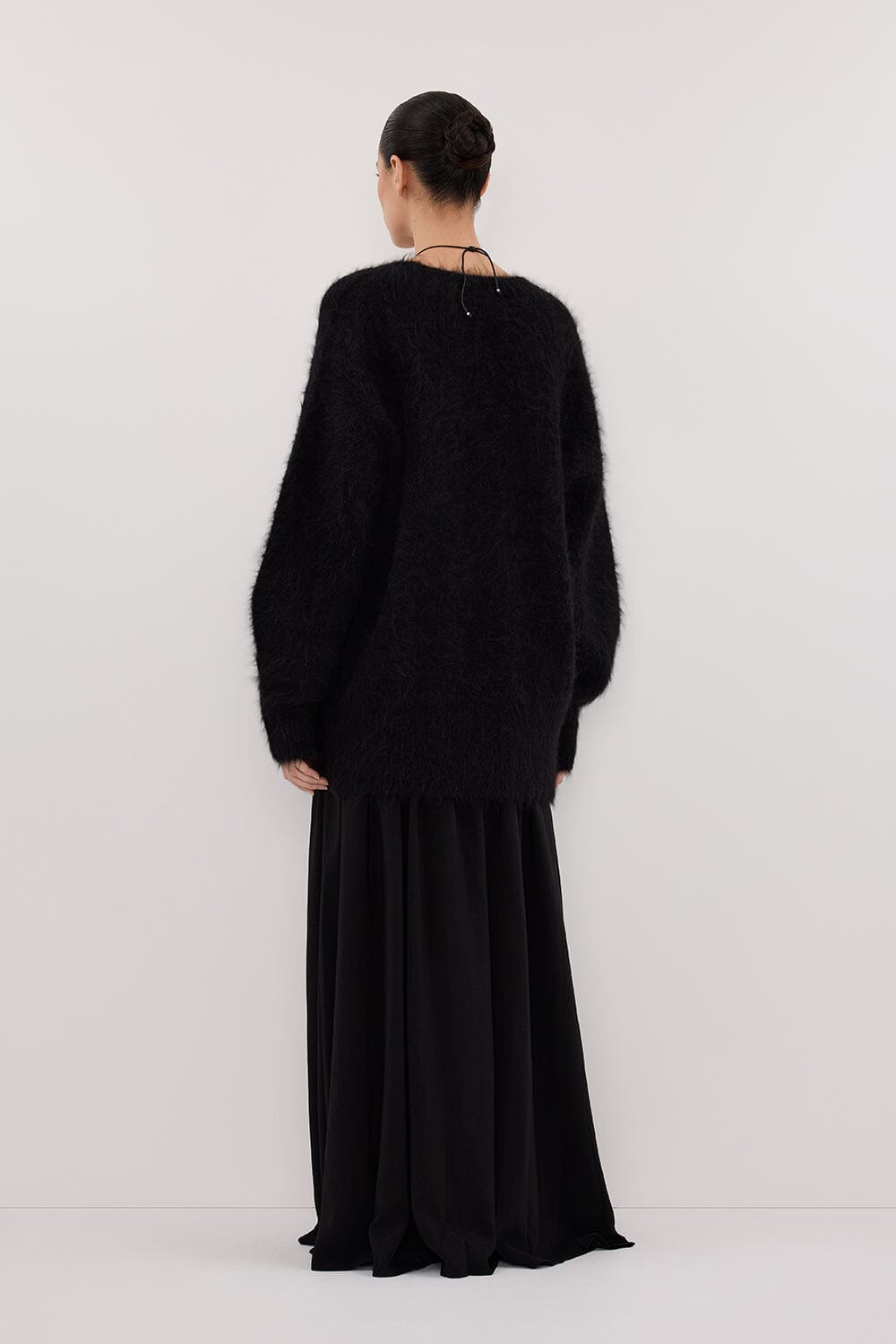 SIERRA BLACK TEXTURED MIDI SKIRT Clothing DISSH Boutiques 