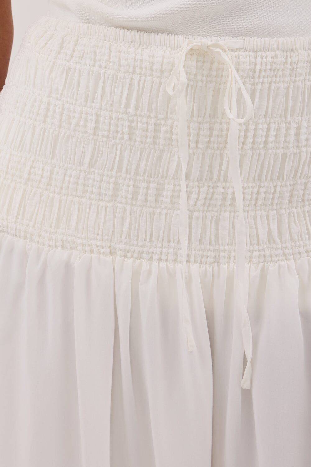 SIERRA WHITE TEXTURED MIDI SKIRT Clothing DISSH Boutiques 