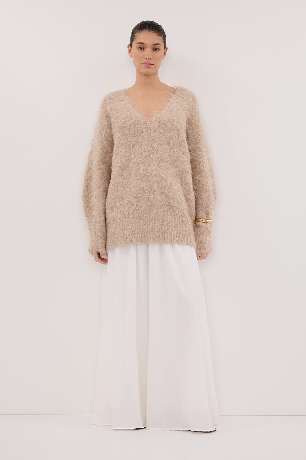 SIERRA WHITE TEXTURED MIDI SKIRT Clothing DISSH Boutiques 