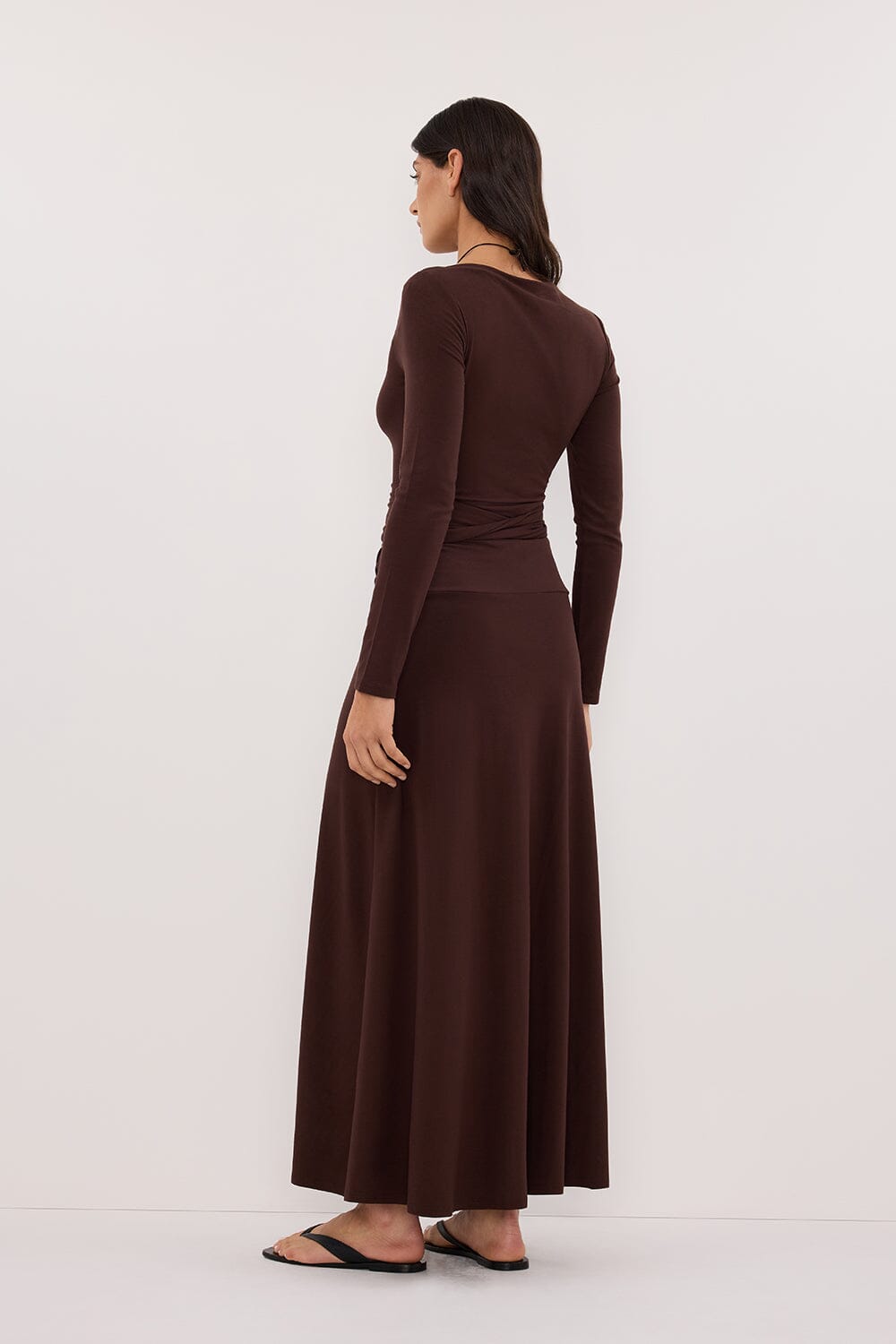 HADLEY CHOC TWIST MIDI SKIRT Clothing DISSH Boutiques 