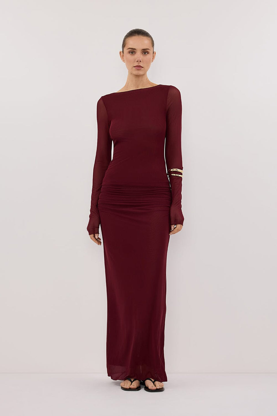 NYRA WINE COLUMN MIDI SKIRT Clothing DISSH Boutiques 