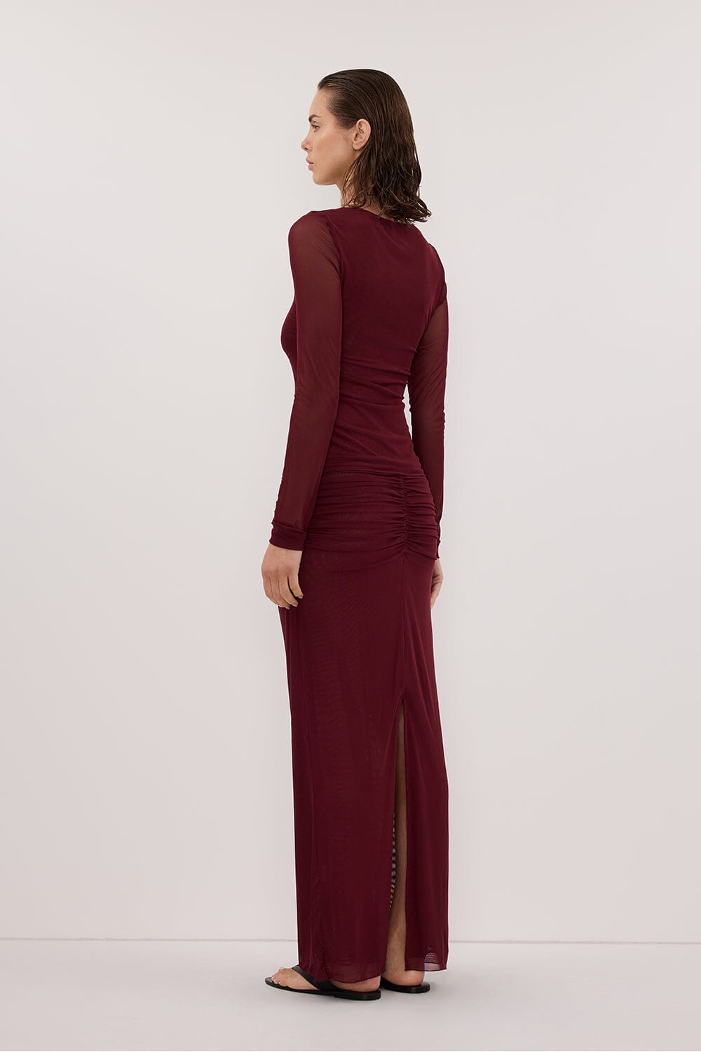 NYRA WINE COLUMN MIDI SKIRT Clothing DISSH Boutiques 