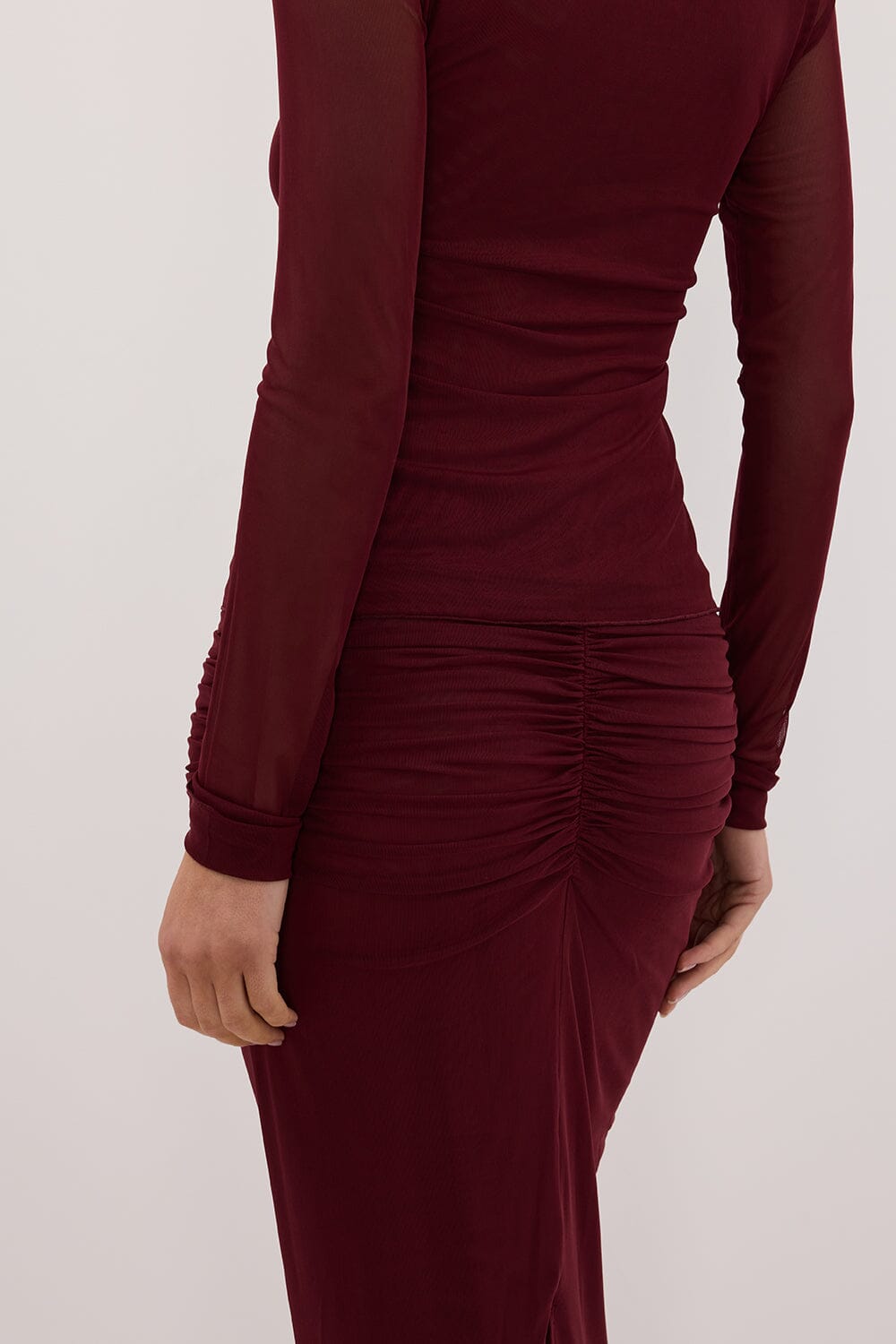 NYRA WINE COLUMN MIDI SKIRT Clothing DISSH Boutiques 