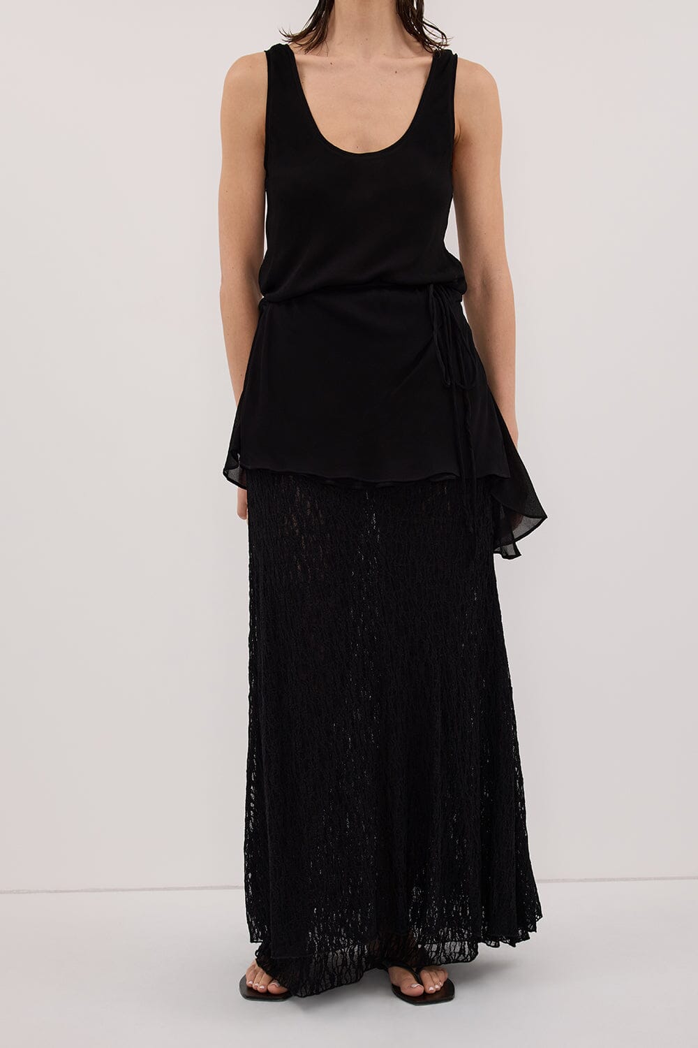 LIZZIE BLACK LAYERED LACE SKIRT Clothing DISSH Boutiques 