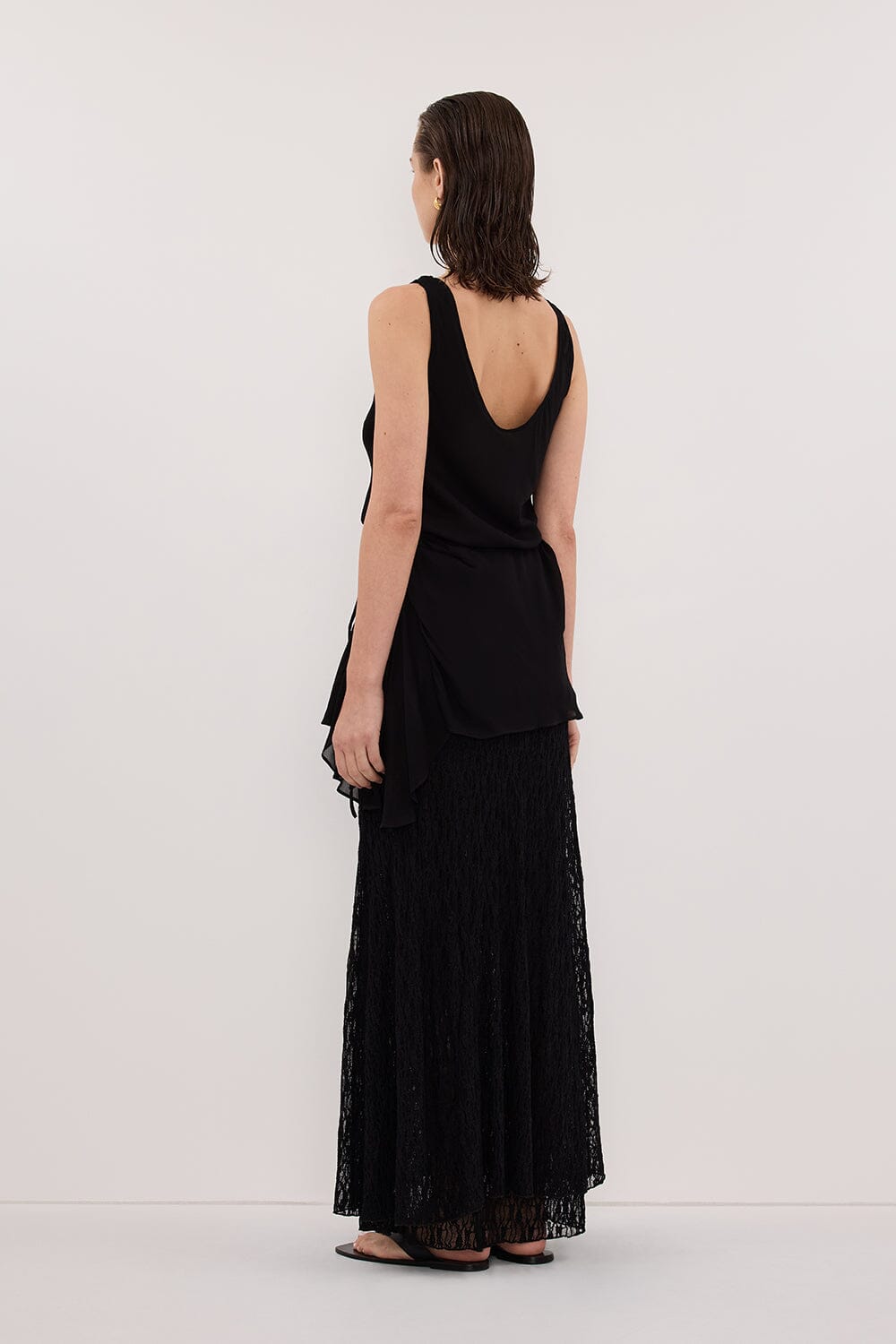 LIZZIE BLACK LAYERED LACE SKIRT Clothing DISSH Boutiques 