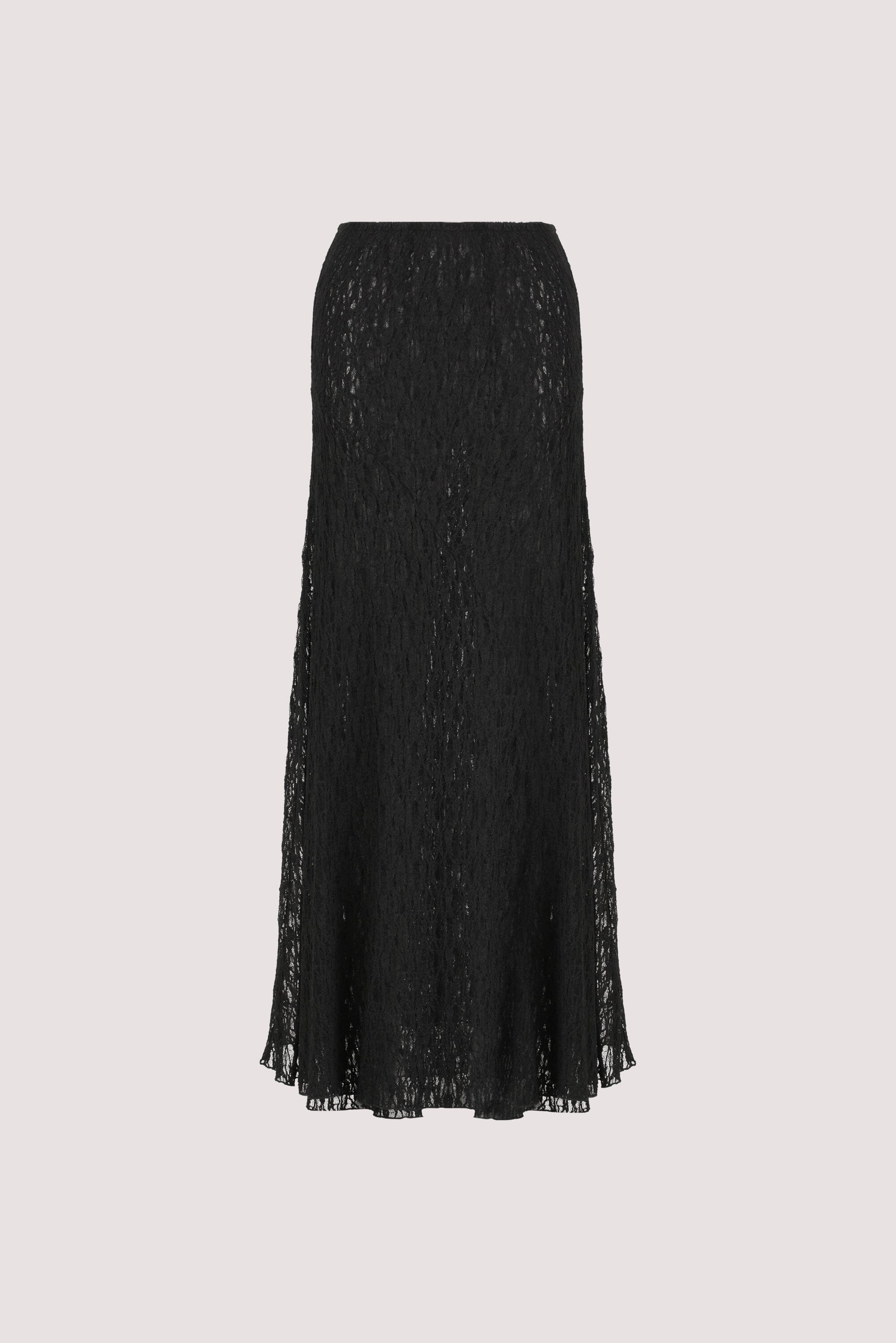LIZZIE BLACK LAYERED LACE MIDI SKIRT