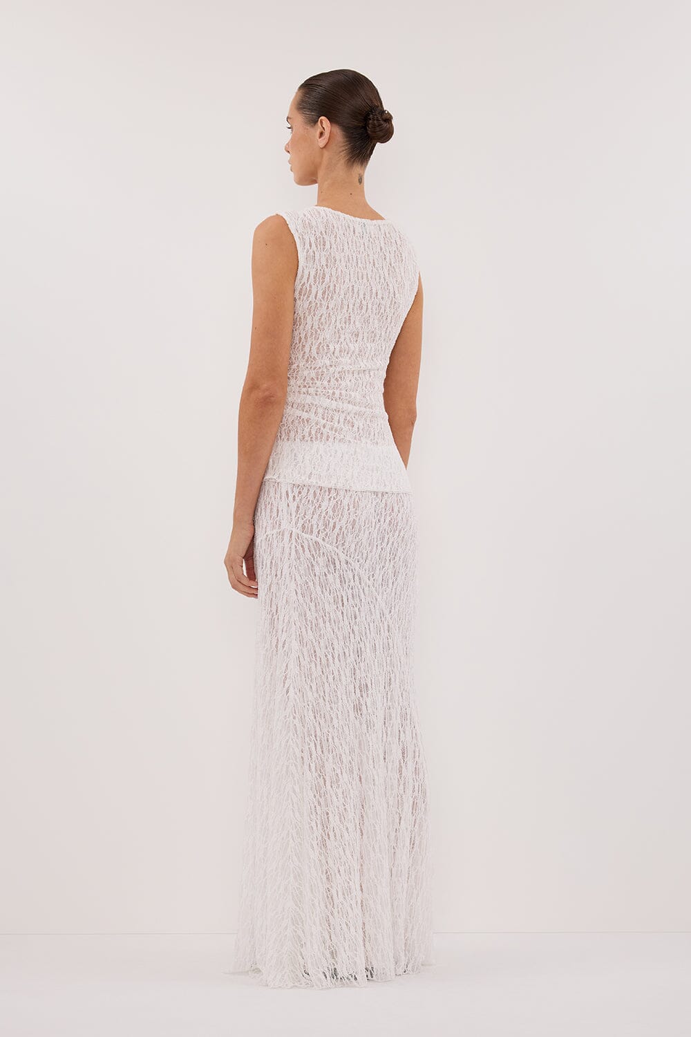 LIZZIE WHITE LAYERED LACE SKIRT Clothing DISSH Boutiques 