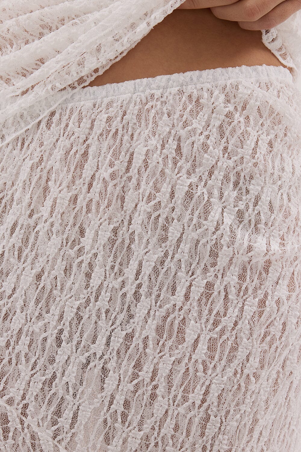 LIZZIE WHITE LAYERED LACE SKIRT Clothing DISSH Boutiques 
