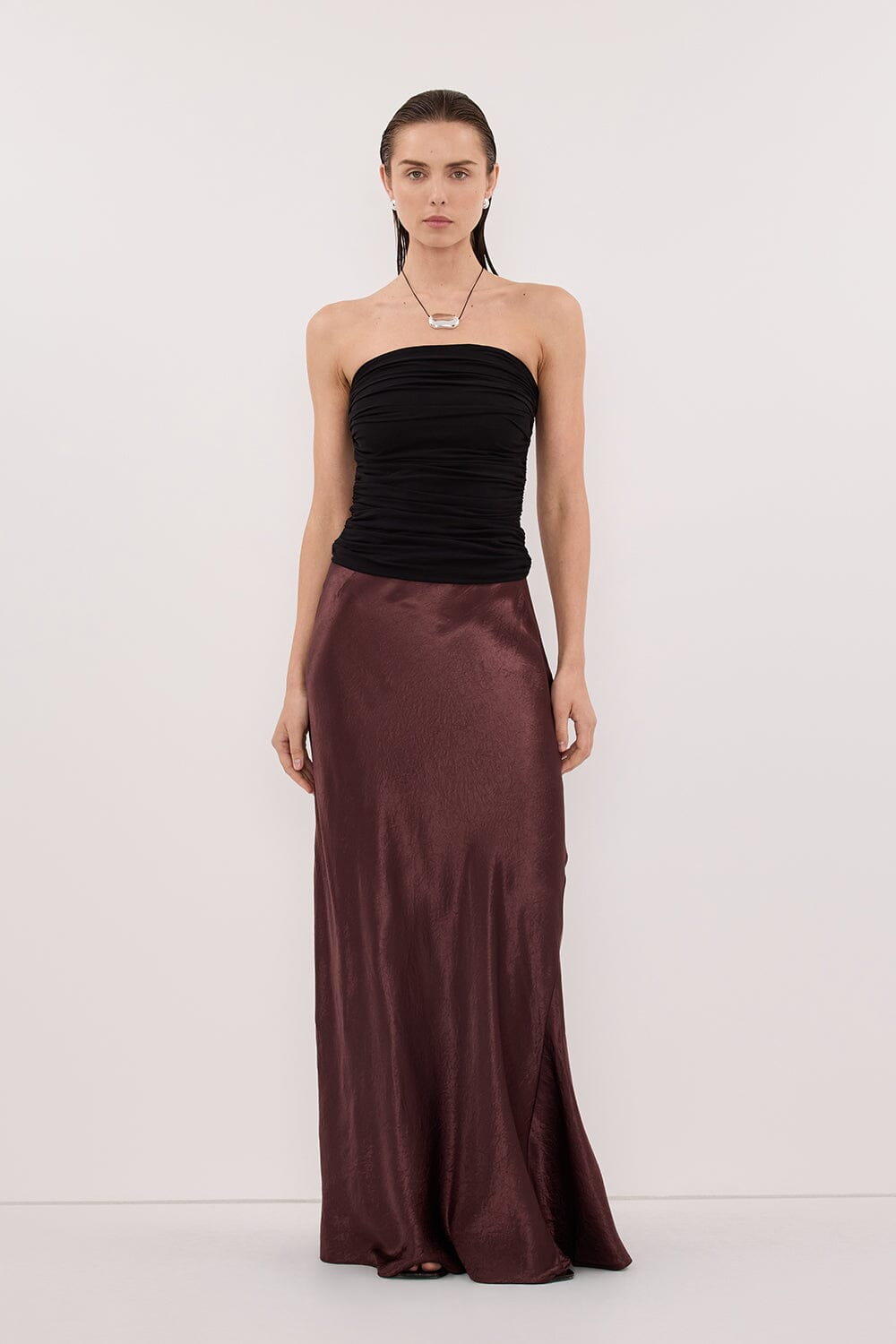 BREANNA WALNUT JACQUARD MAXI SKIRT Clothing DISSH Boutiques 