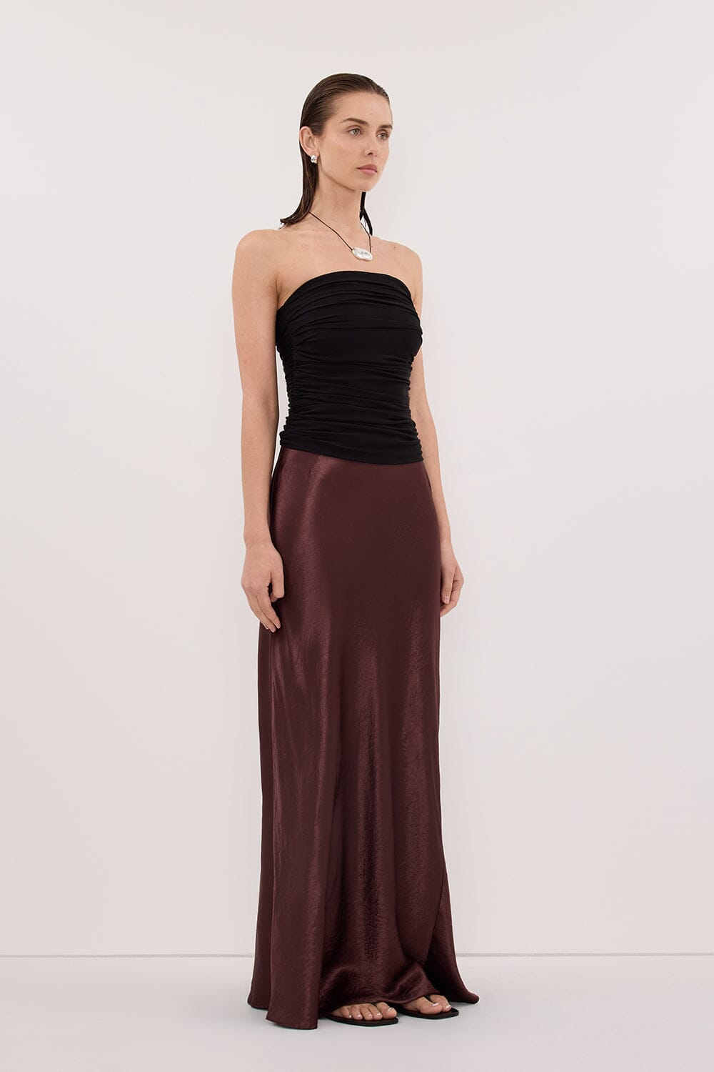 BREANNA WALNUT JACQUARD MAXI SKIRT Clothing DISSH Boutiques 
