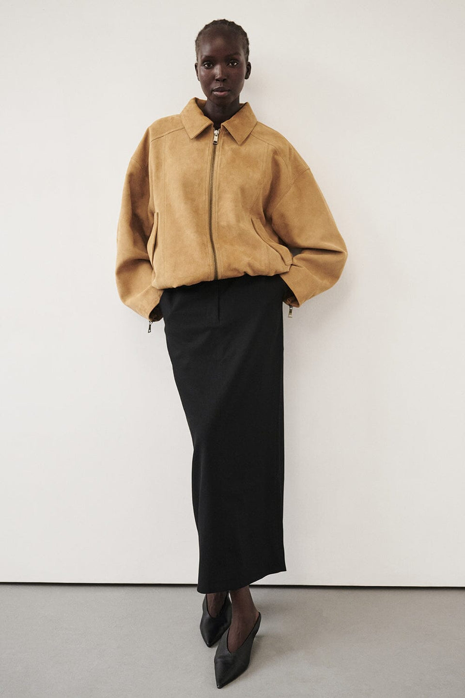 LIZA BLACK TAILORED MIDI SKIRT Clothing DISSH Boutiques 6 BLACK 