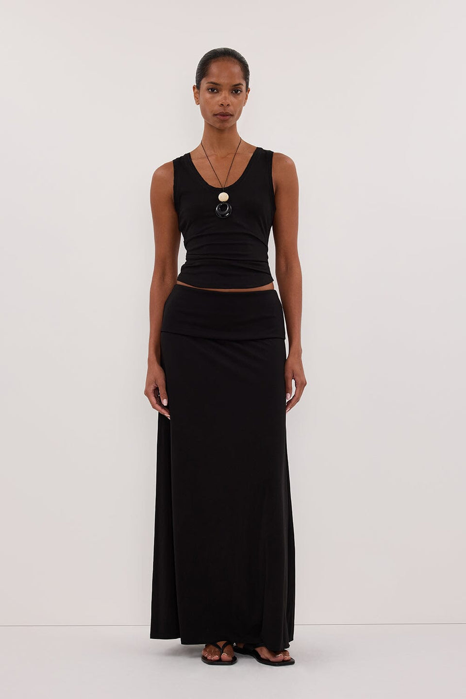 JULIE BLACK MODAL BLEND MAXI SKIRT Clothing DISSH Boutiques 