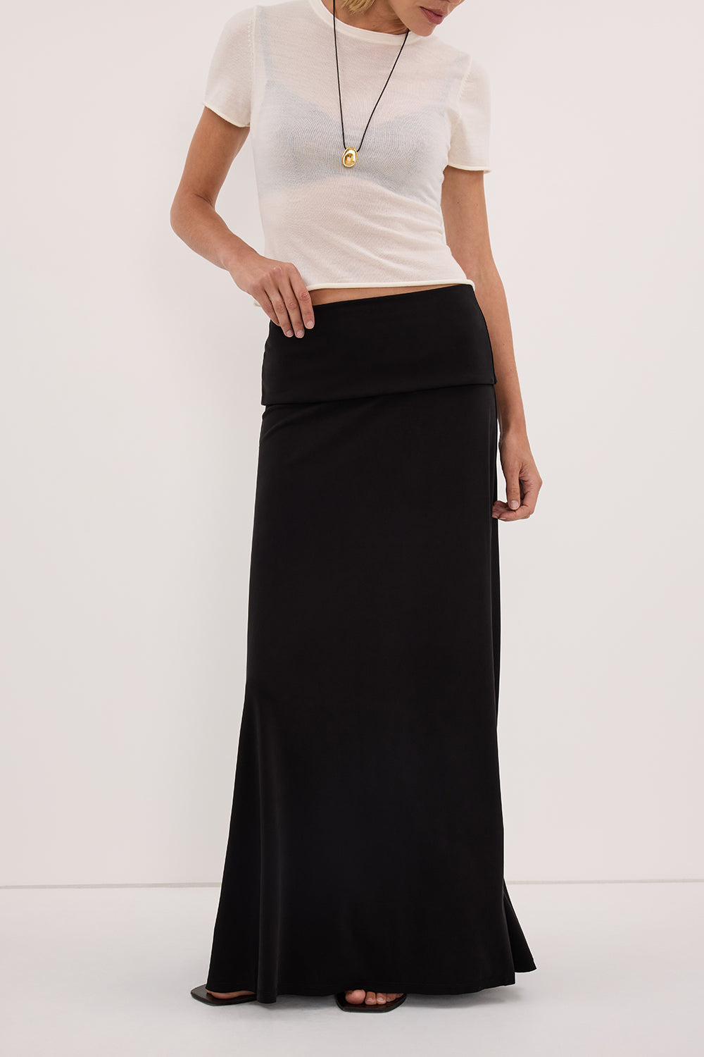 JULIE BLACK MODAL BLEND MAXI SKIRT