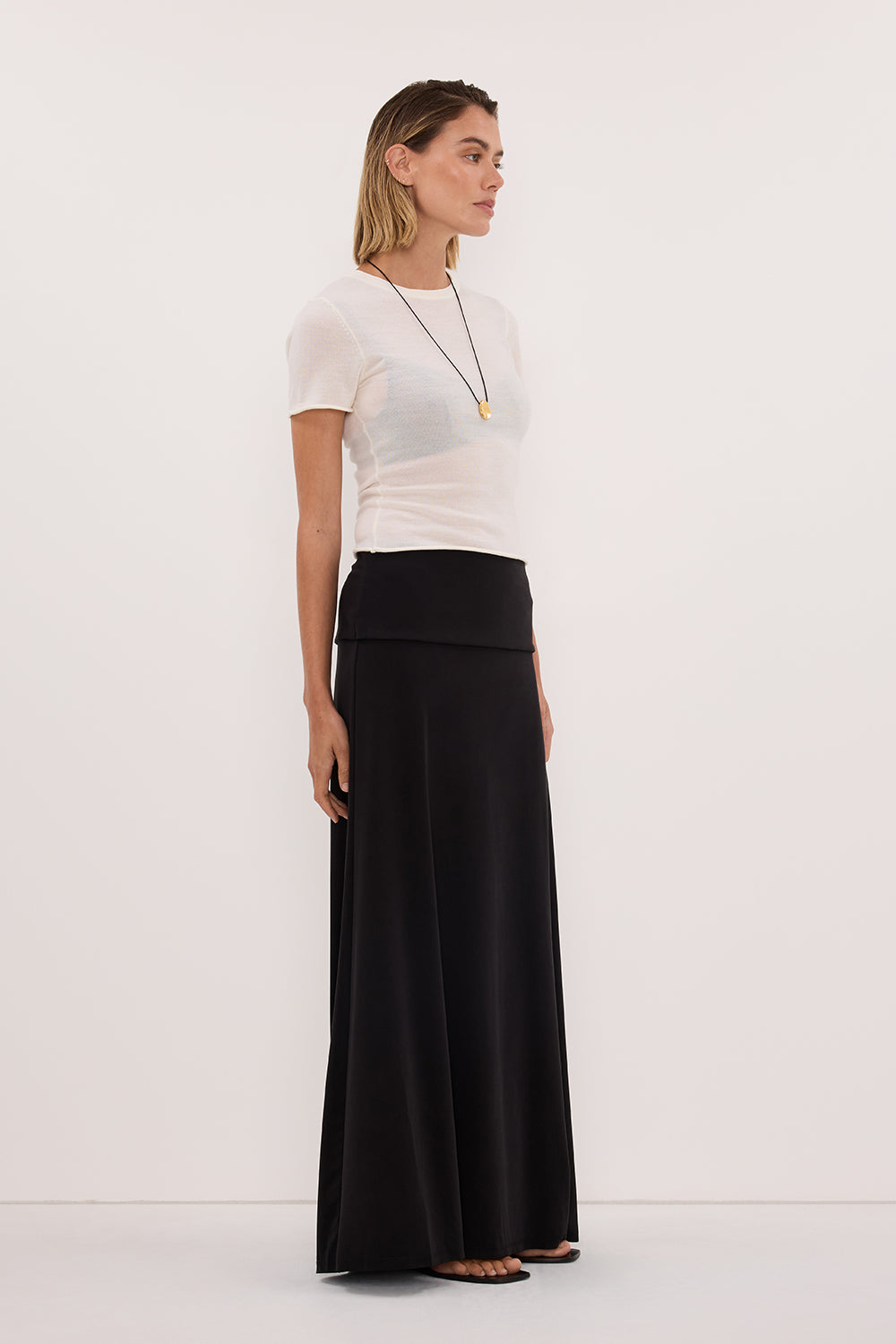 JULIE BLACK MODAL BLEND MAXI SKIRT