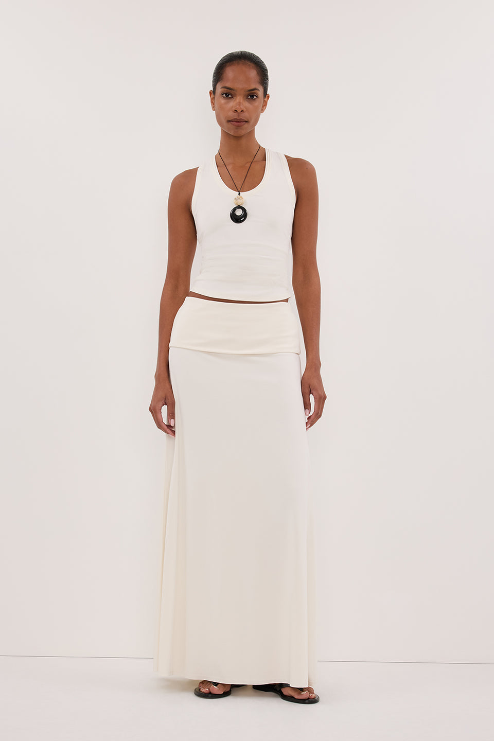 JULIE OFF WHITE MODAL BLEND SKIRT Clothing DISSH Boutiques XS OFF WHITE 