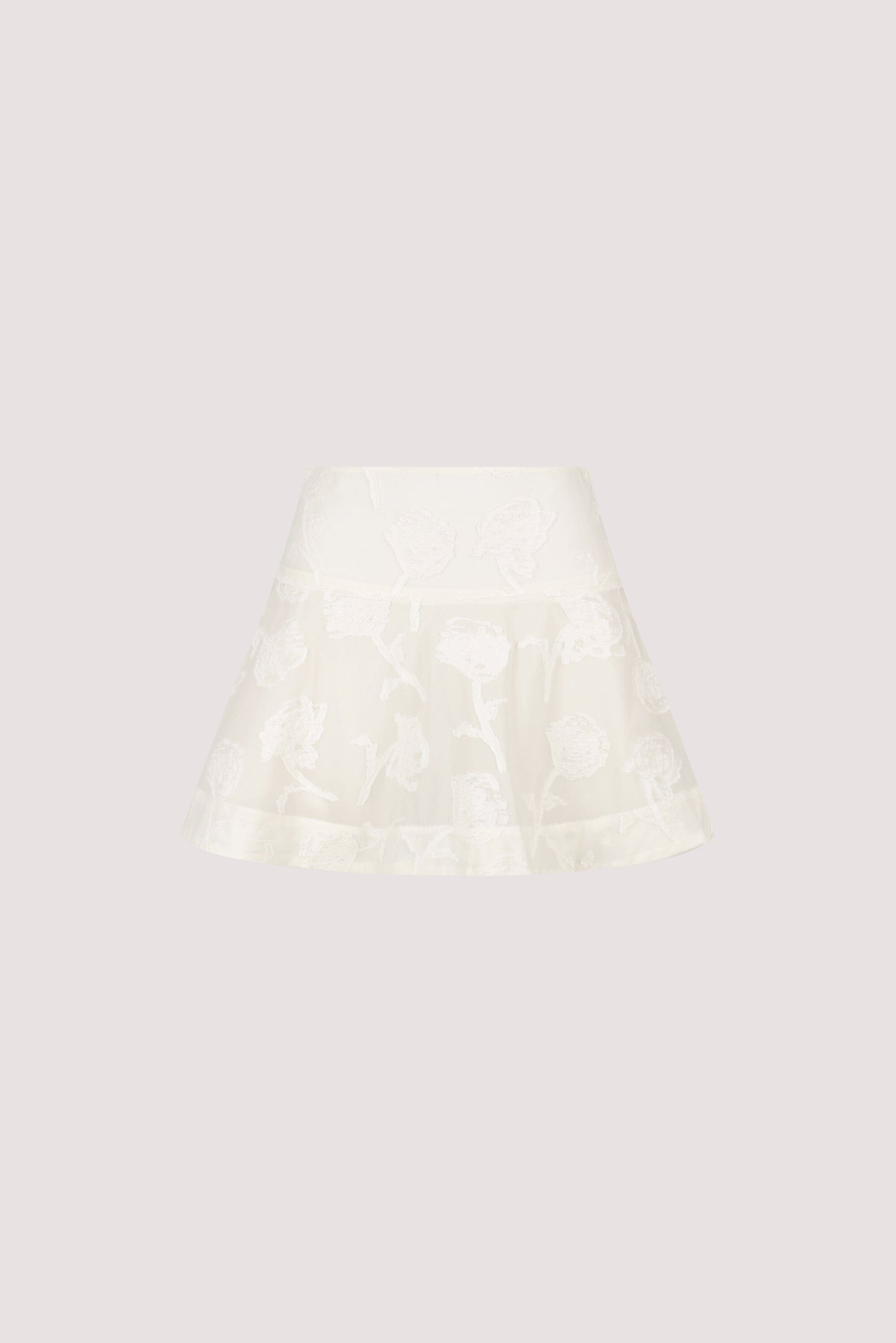 AZALEA OFF WHITE JACQUARD MINI SKIRT Clothing DISSH Boutiques 