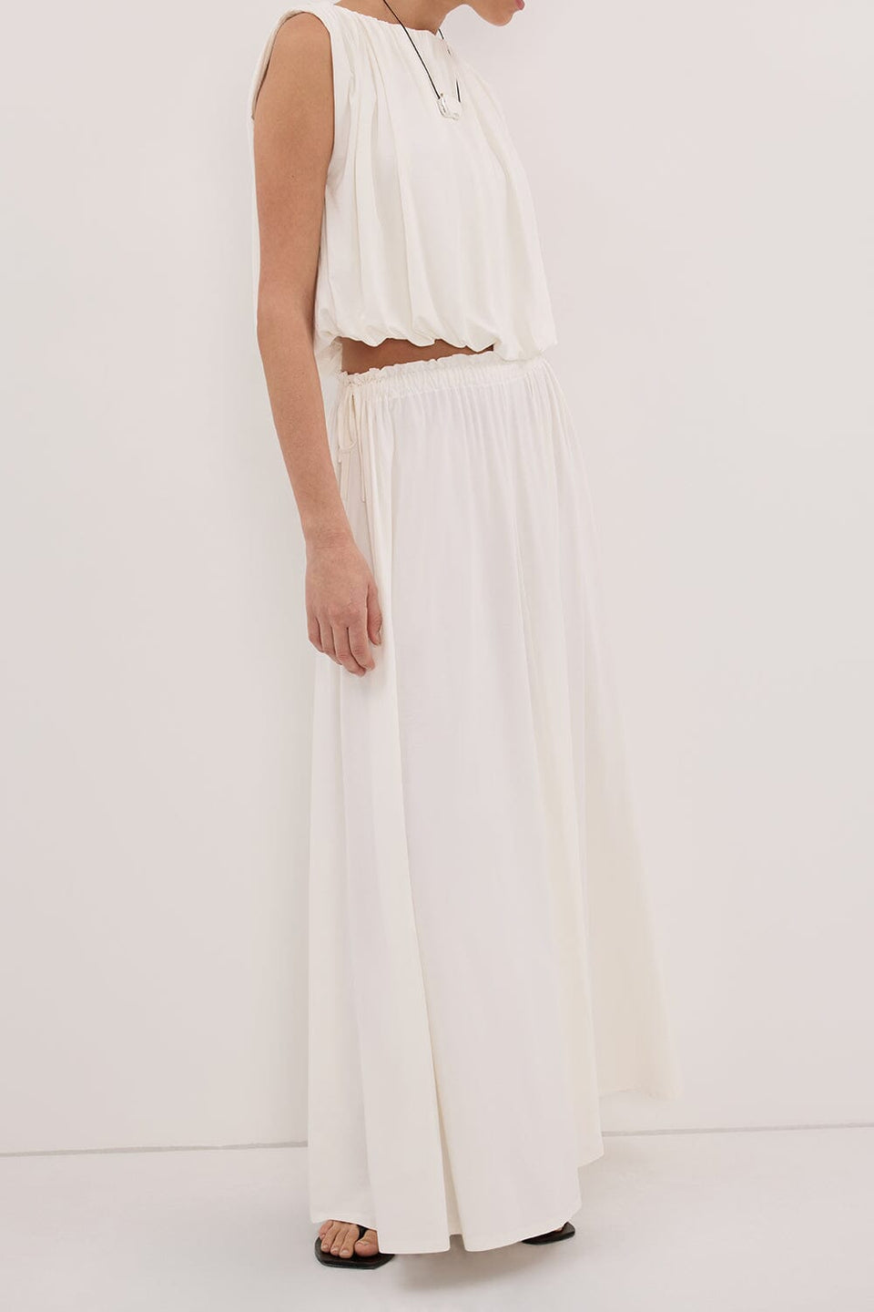 AVA OFF WHITE MODAL BLEND SKIRT Clothing DISSH Boutiques 