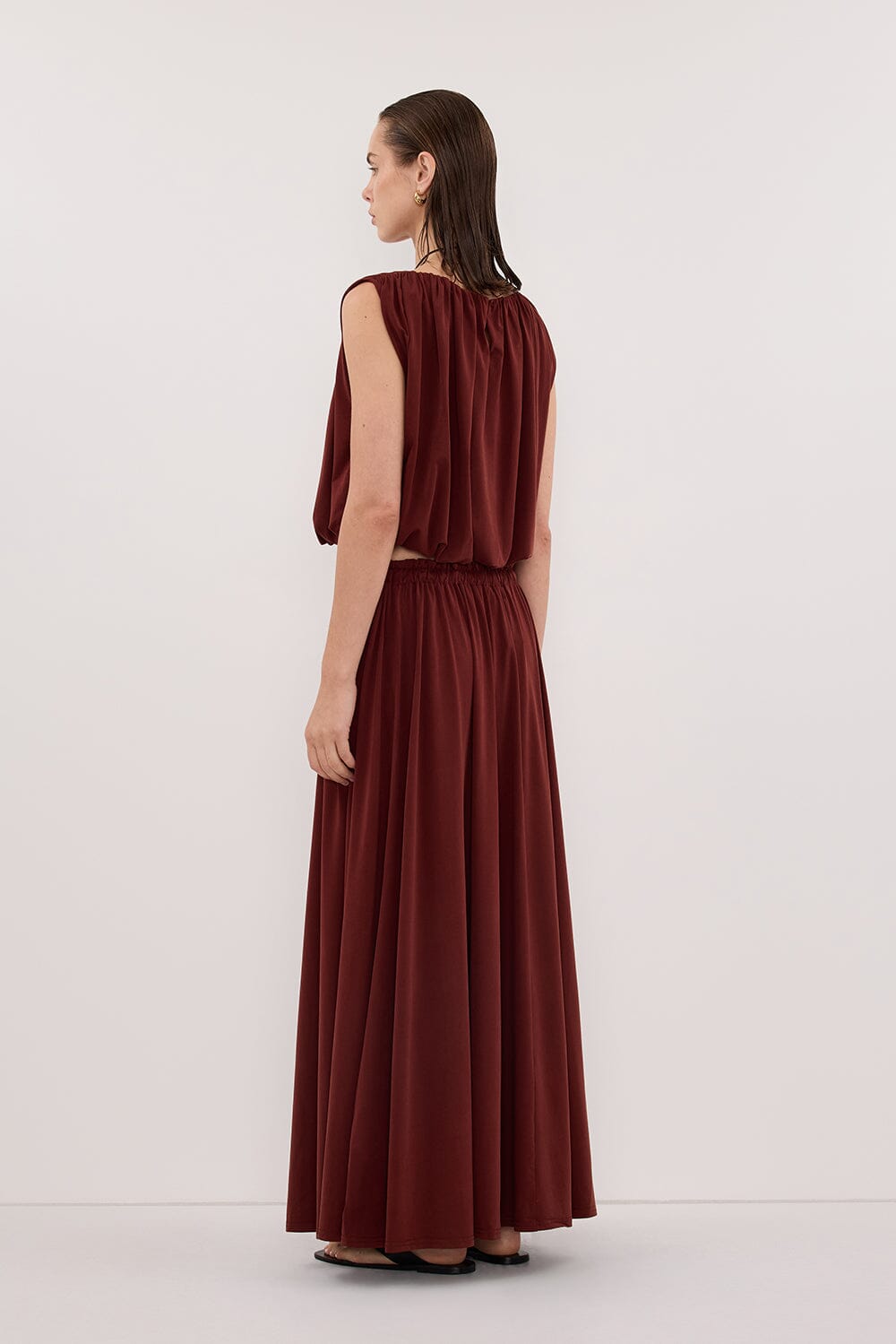 AVA SAHARA MODAL BLEND MIDI SKIRT