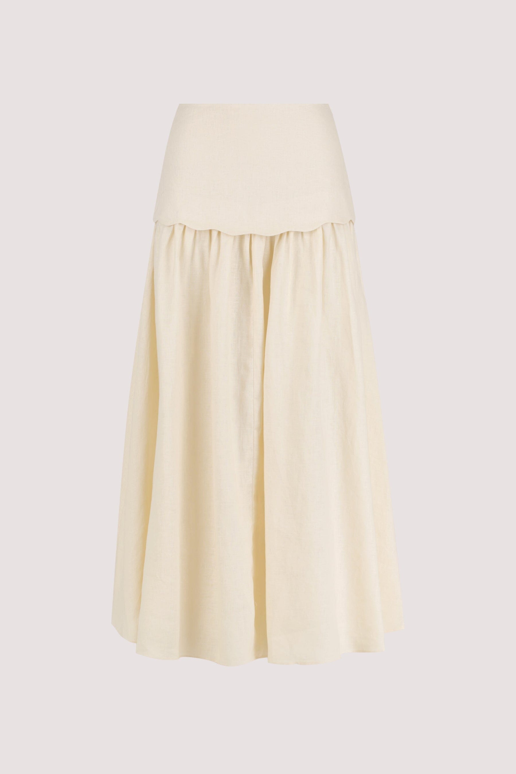 LELA SANDSTONE LINEN MIDI SKIRT Clothing DISSH Boutiques 