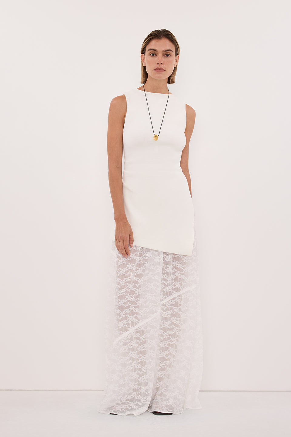 BELLE WHITE LACE MAXI SKIRT