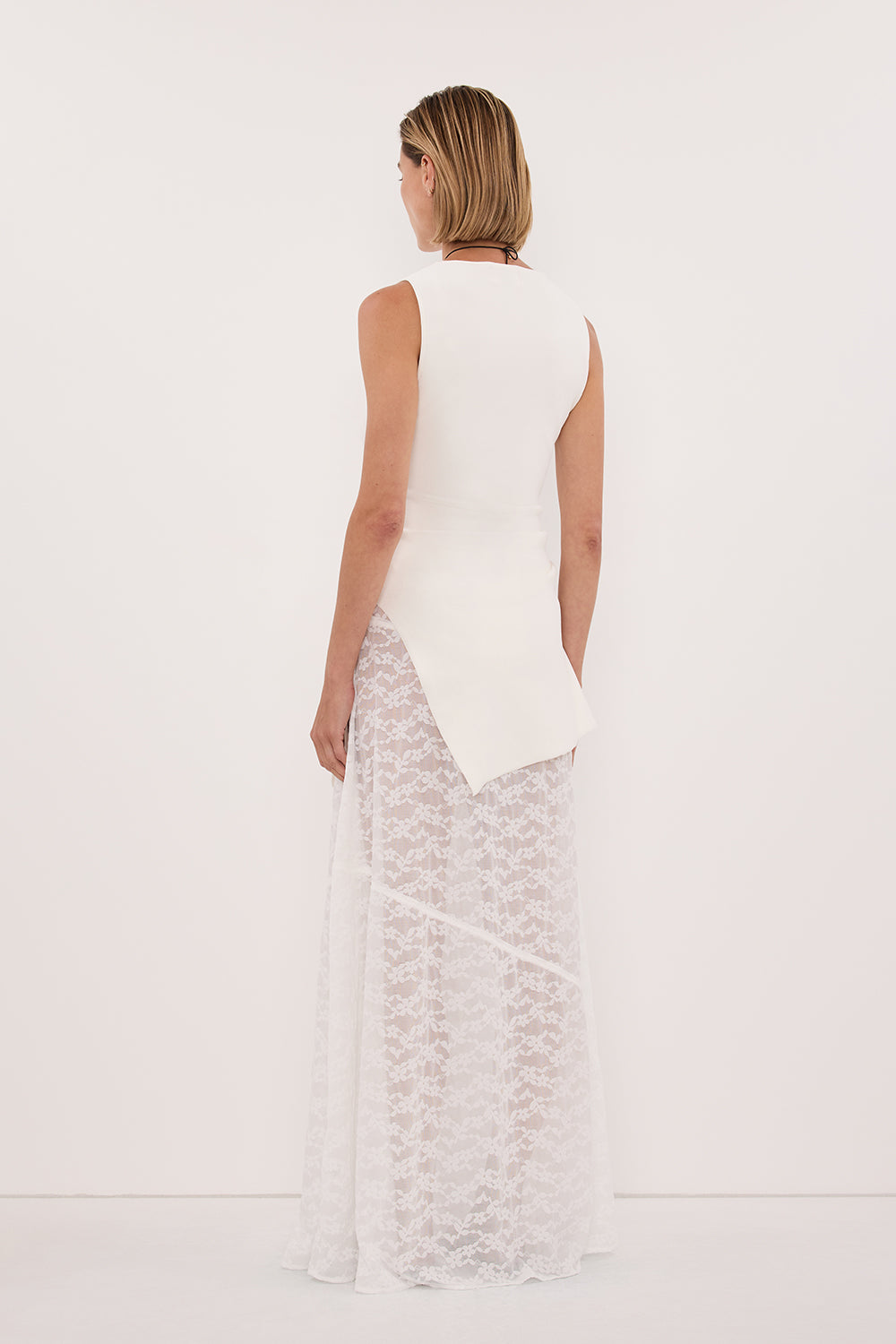 BELLE WHITE LACE MAXI SKIRT