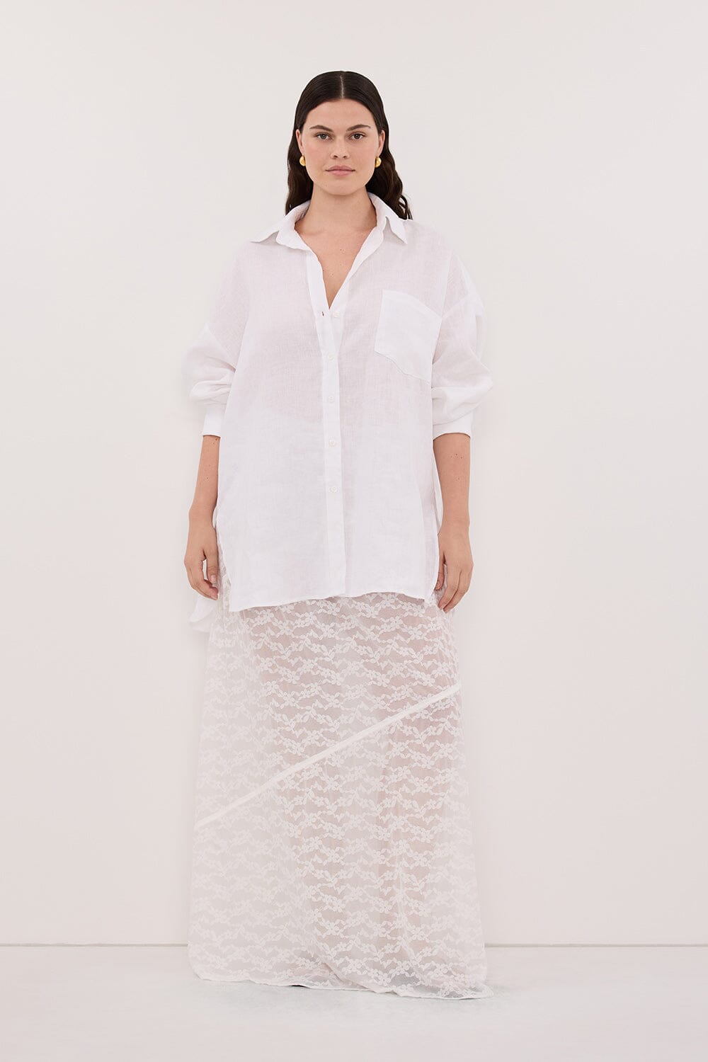 BELLE WHITE LACE MAXI SKIRT