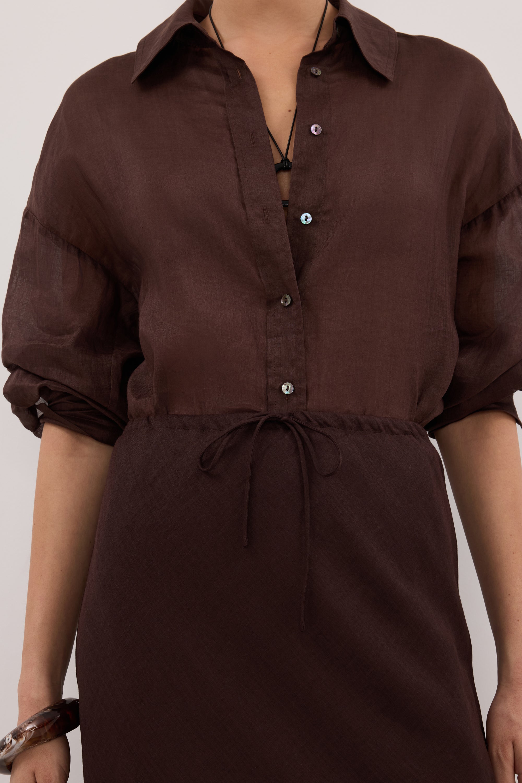MAISON BURNT CHOC RAMIE BIAS MAXI SKIRT