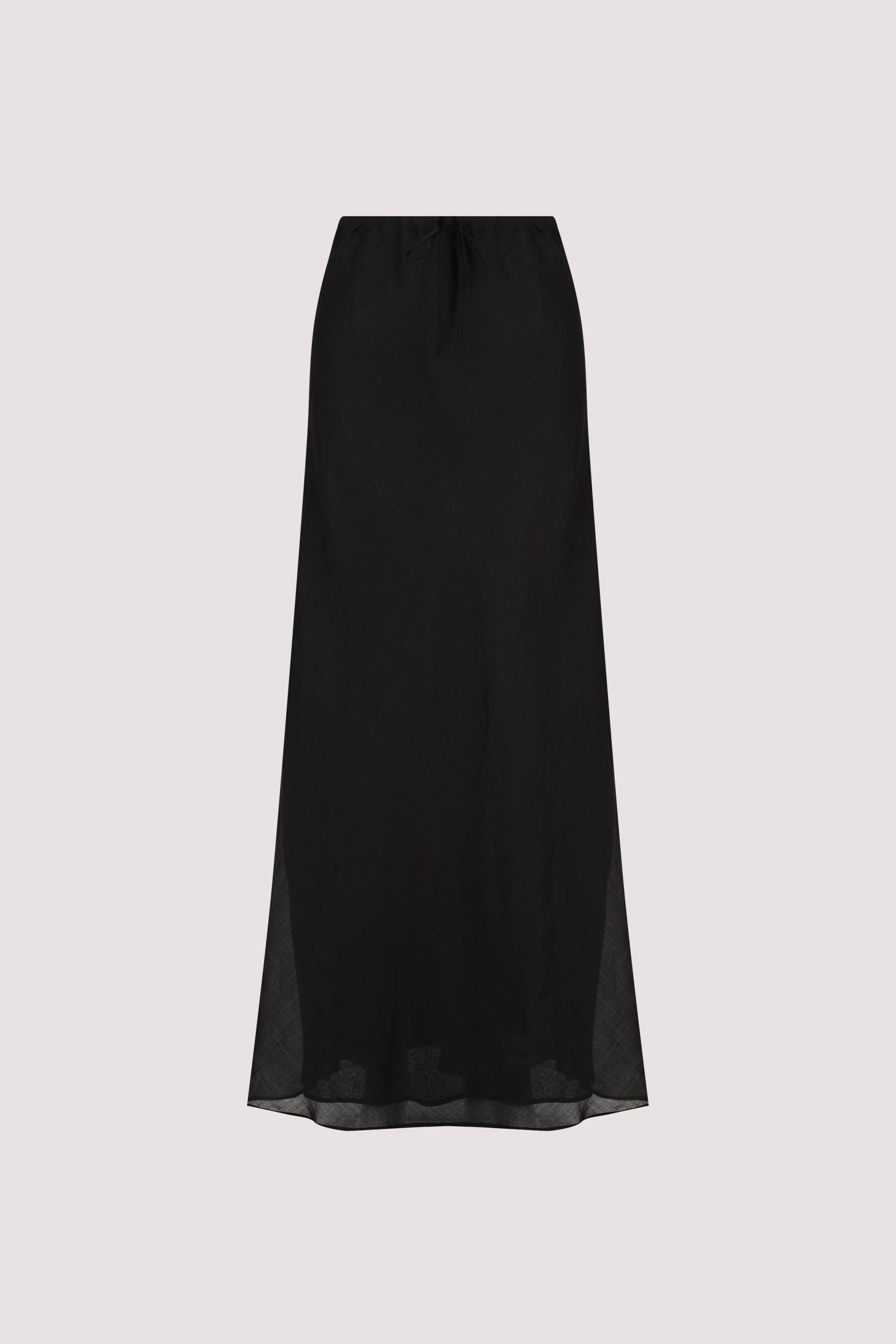 MAISON BLACK RAMIE BIAS MAXI SKIRT