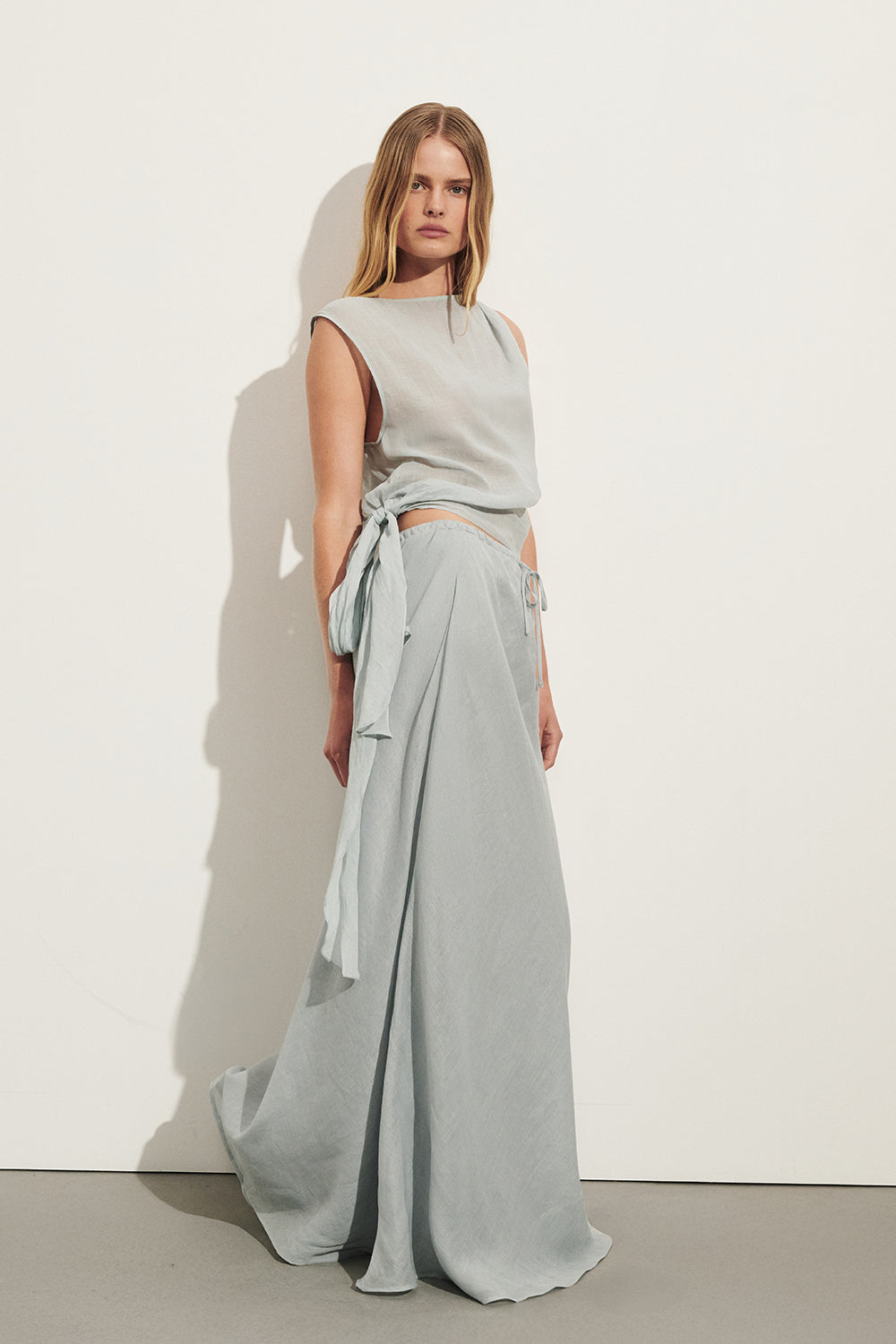 MAISON MINERAL RAMIE BIAS MAXI SKIRT
