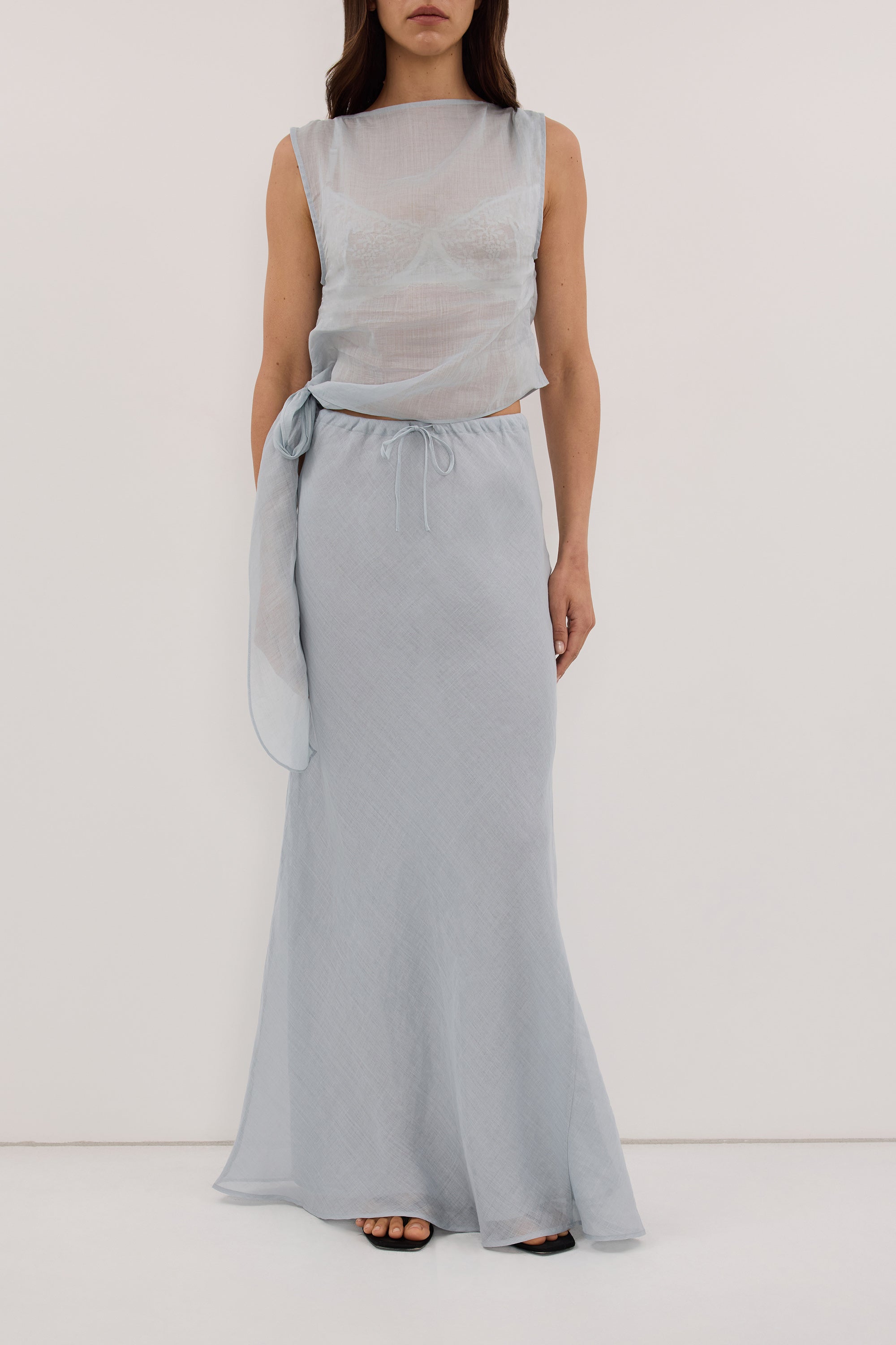 MAISON MINERAL RAMIE BIAS MAXI SKIRT