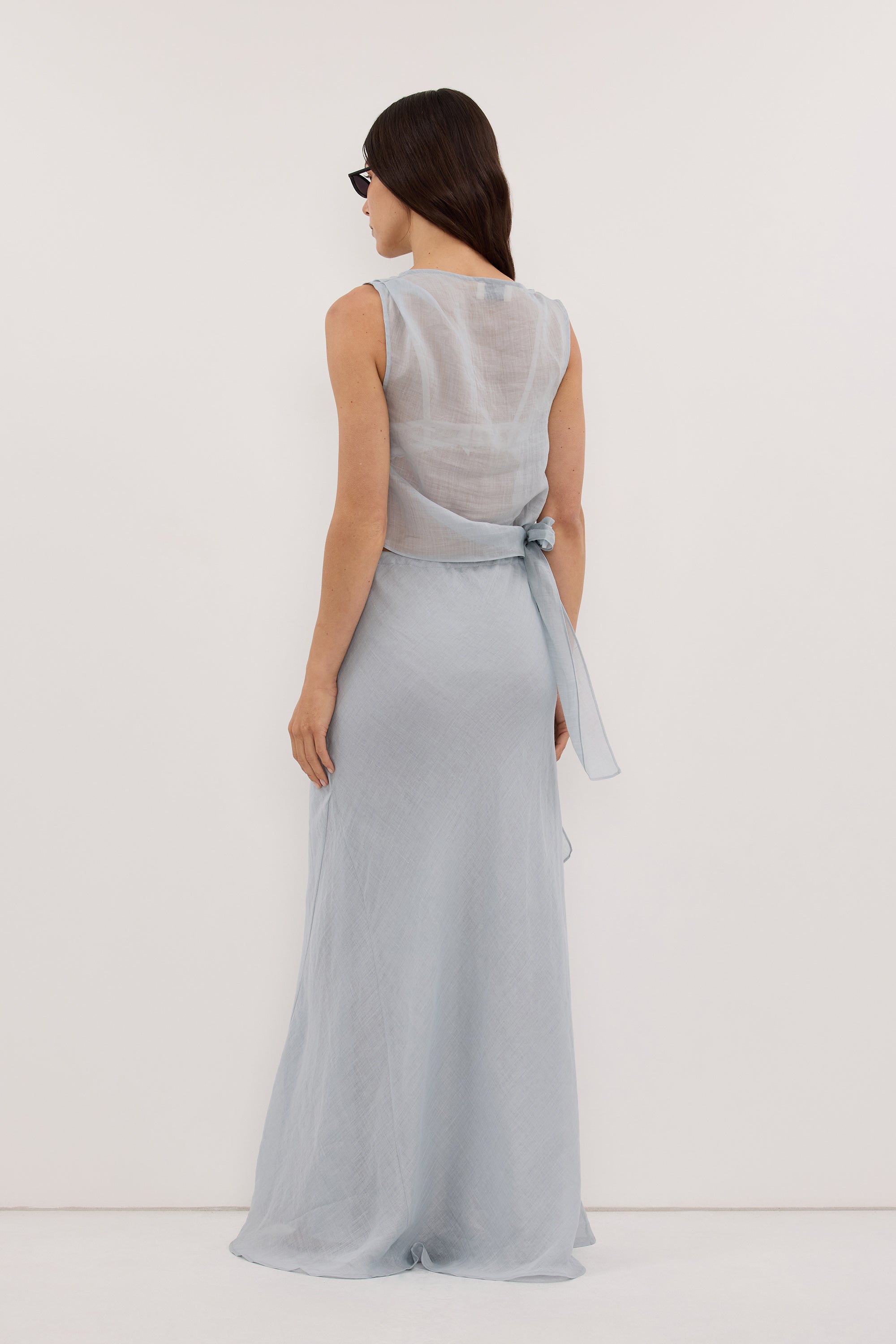 MAISON MINERAL RAMIE BIAS MAXI SKIRT