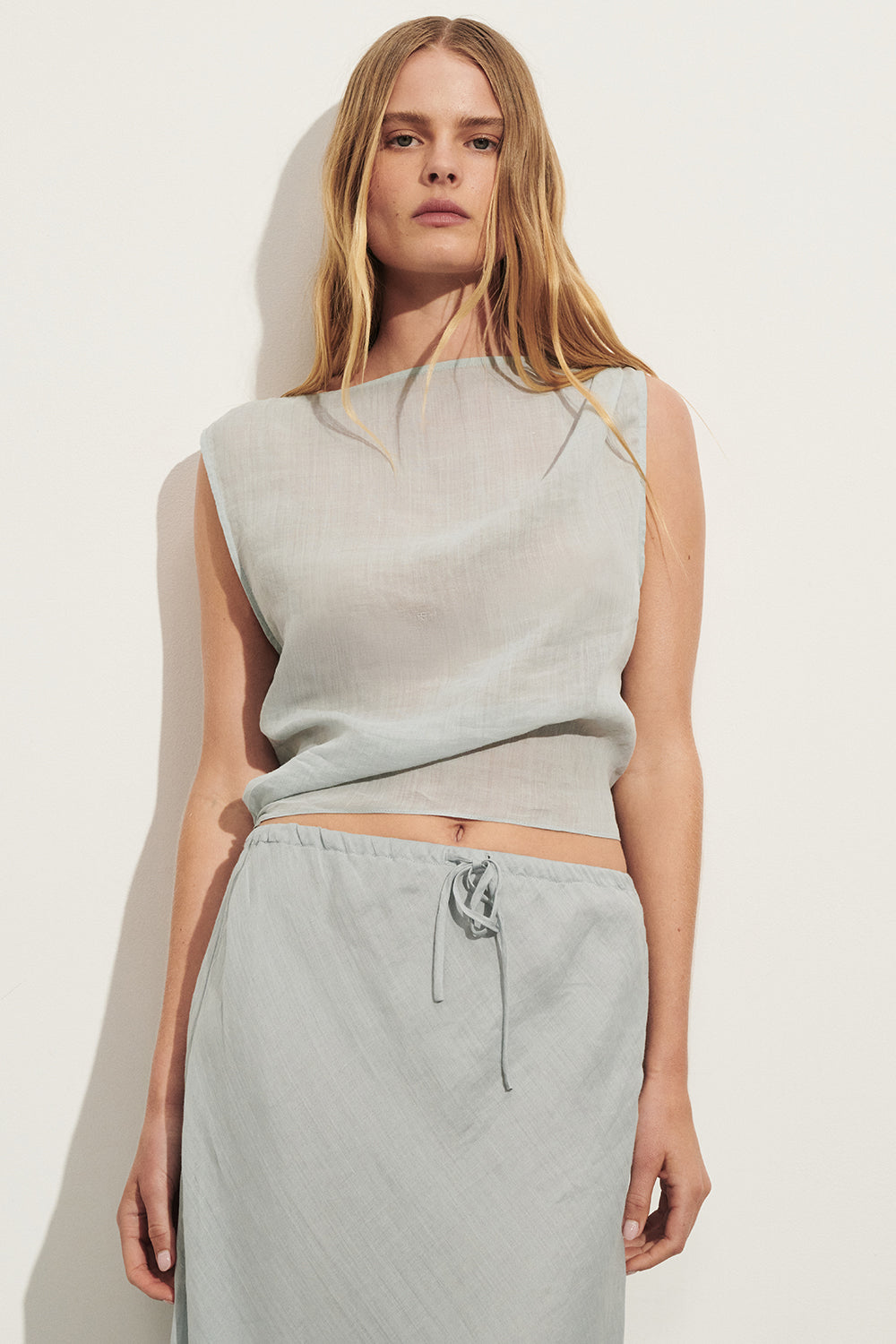 MAISON MINERAL RAMIE BIAS MAXI SKIRT