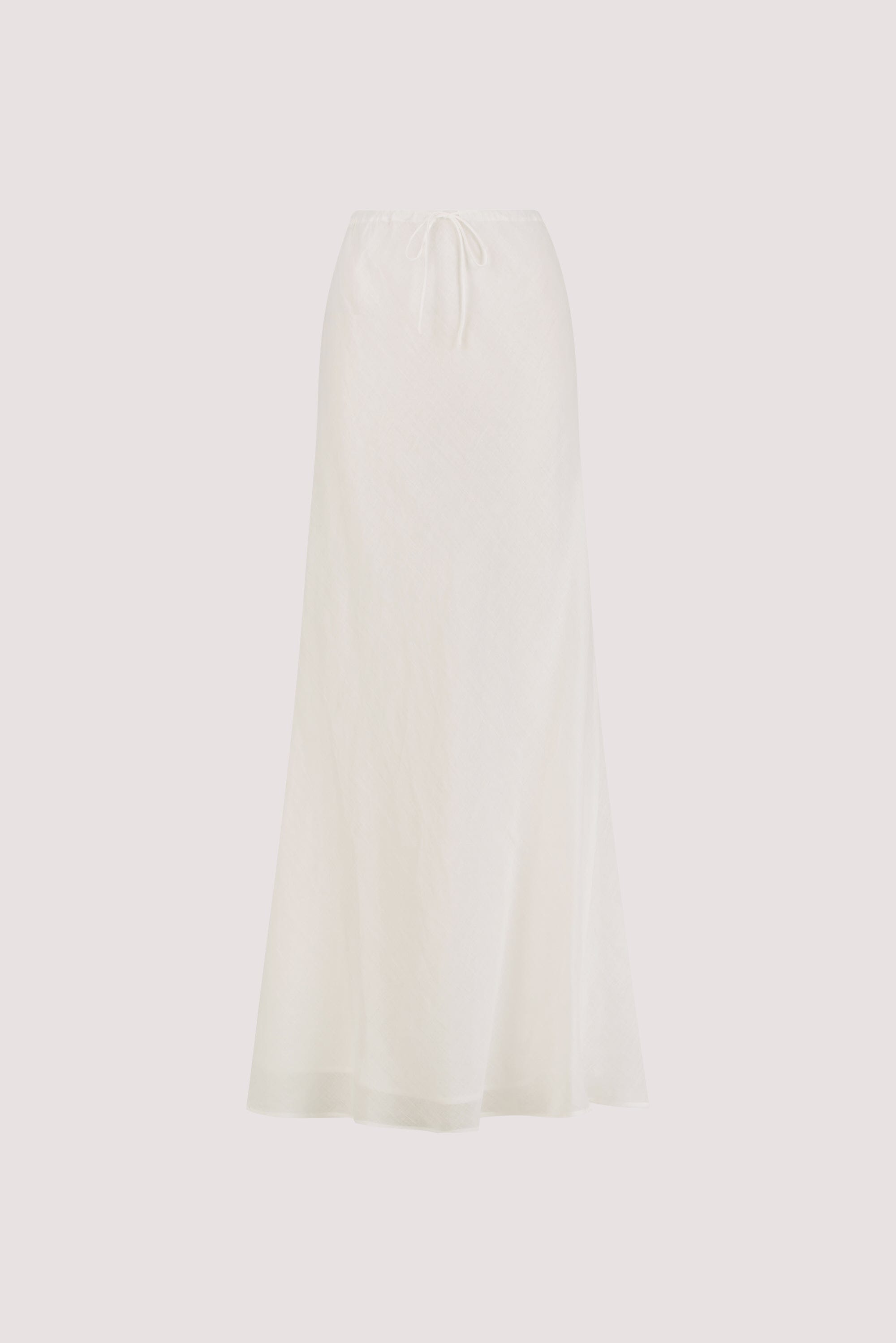 MAISON WHITE RAMIE BIAS MIDI SKIRT Clothing DISSH Boutiques 