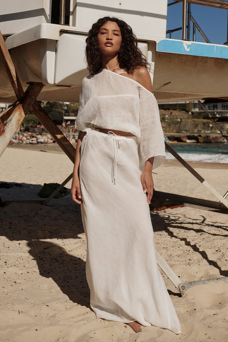 MAISON WHITE RAMIE BAIS MIDI SKIRT - PRE ORDER Clothing DISSH Boutiques 