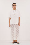 AGNES WHITE CROCHET COLUMN MIDI SKIRT