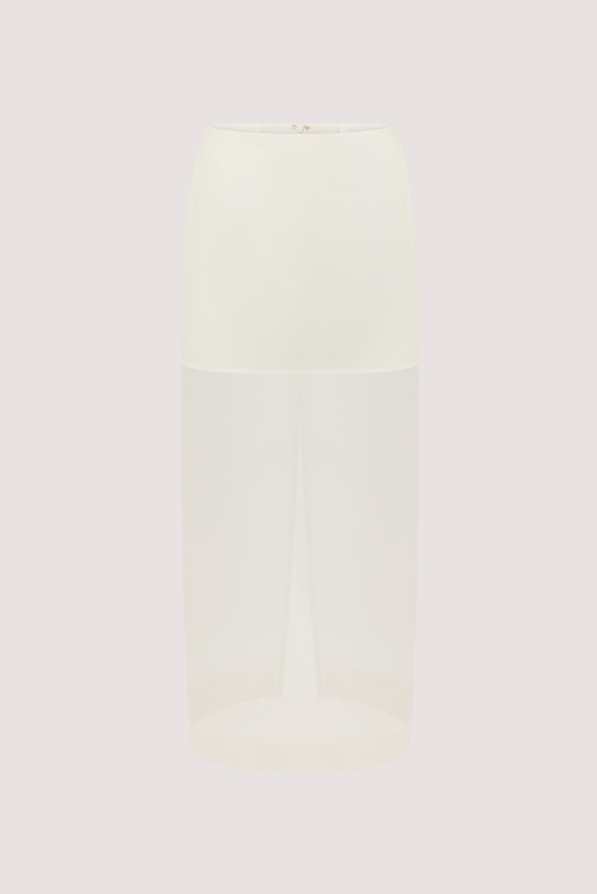 SIAN IVORY SILK ORGANZA MIDI SKIRT