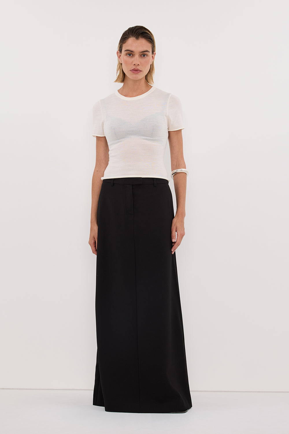 PARKER BLACK TAILORED MAXI SKIRT