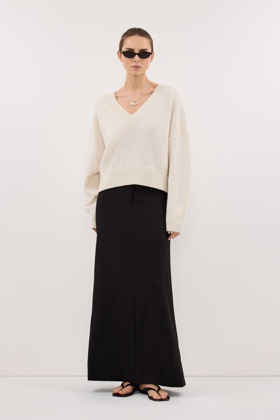 PARKER BLACK TAILORED MAXI SKIRT